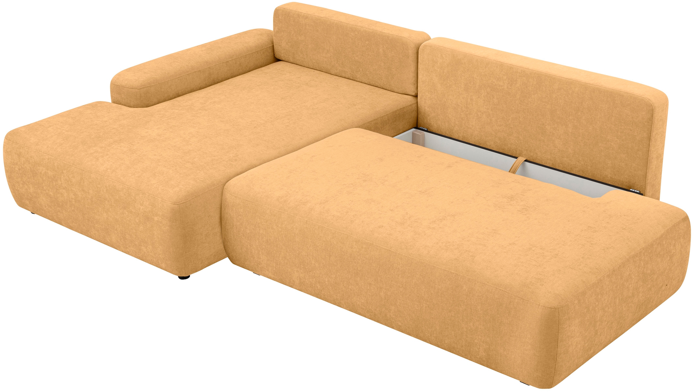 INOSIGN Ecksofa »TORGE, Schlafsofa Cord, Samtvelours u. Strukur fein, Couch in L-Form«, Schlaffunktion und Bettkasten, Liegefläche: 210x125 cm, neues Design