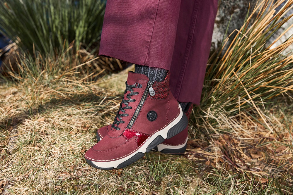 Rieker Winterboots  Schnürstiefelette, Schnürboots mit Textil-Besatz am Schaftrand