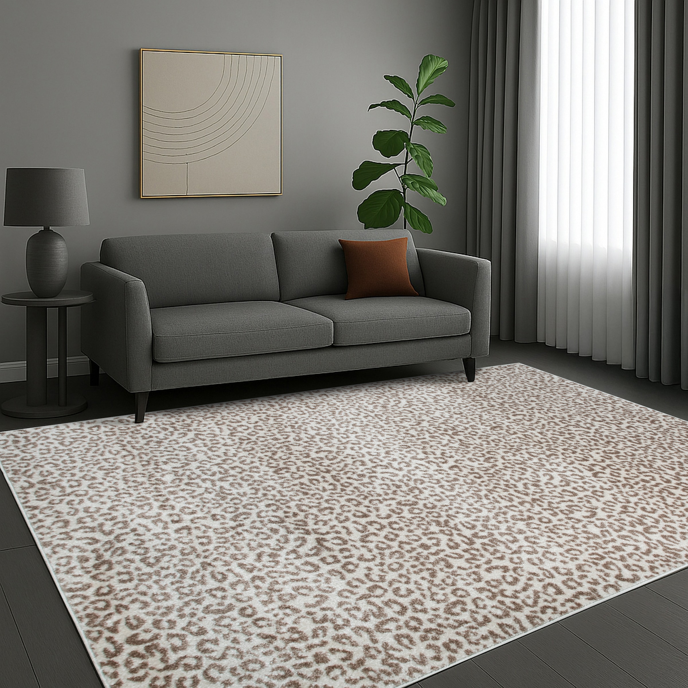 GOODproduct Tapis »Fynna, Leoparden-Muster, Animal Print, modern« Rectangulaire 9 mm Höhe Léopard, peluche très douce, salon, chambre, salle à manger