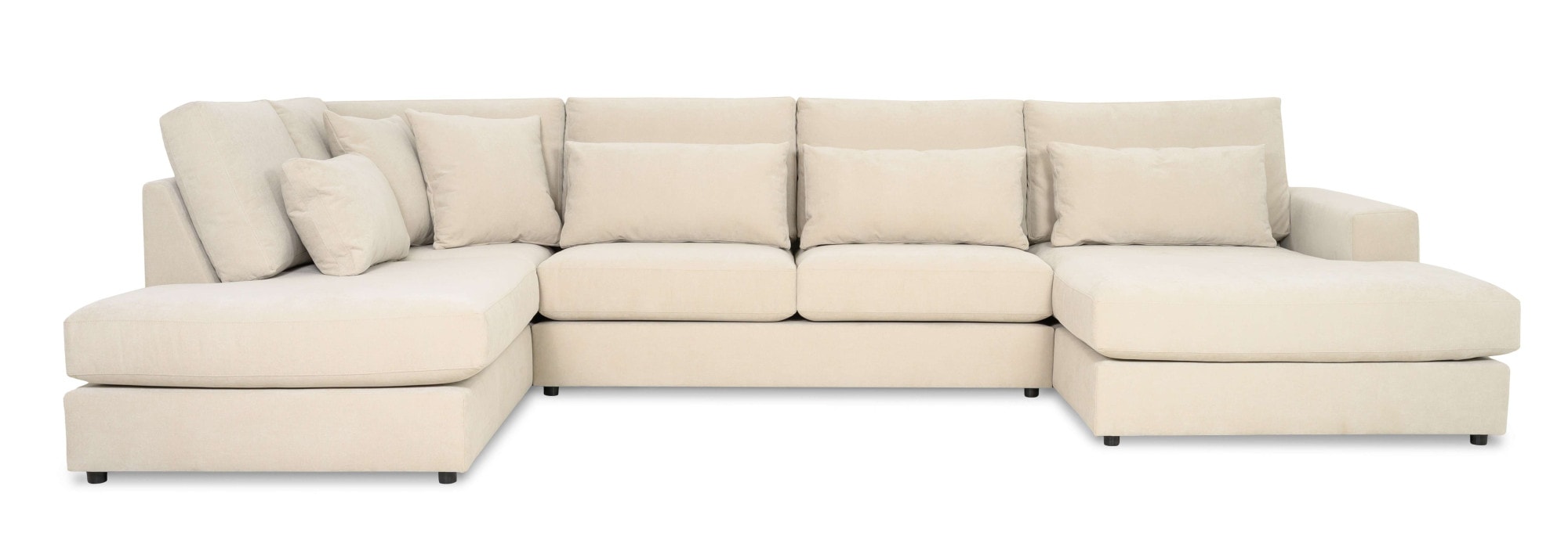 GOODproduct Wohnlandschaft »Nivette, weiches Chenille« Breite 386 cm, U-Form, bodentief, 6 Zierkissen inkl.