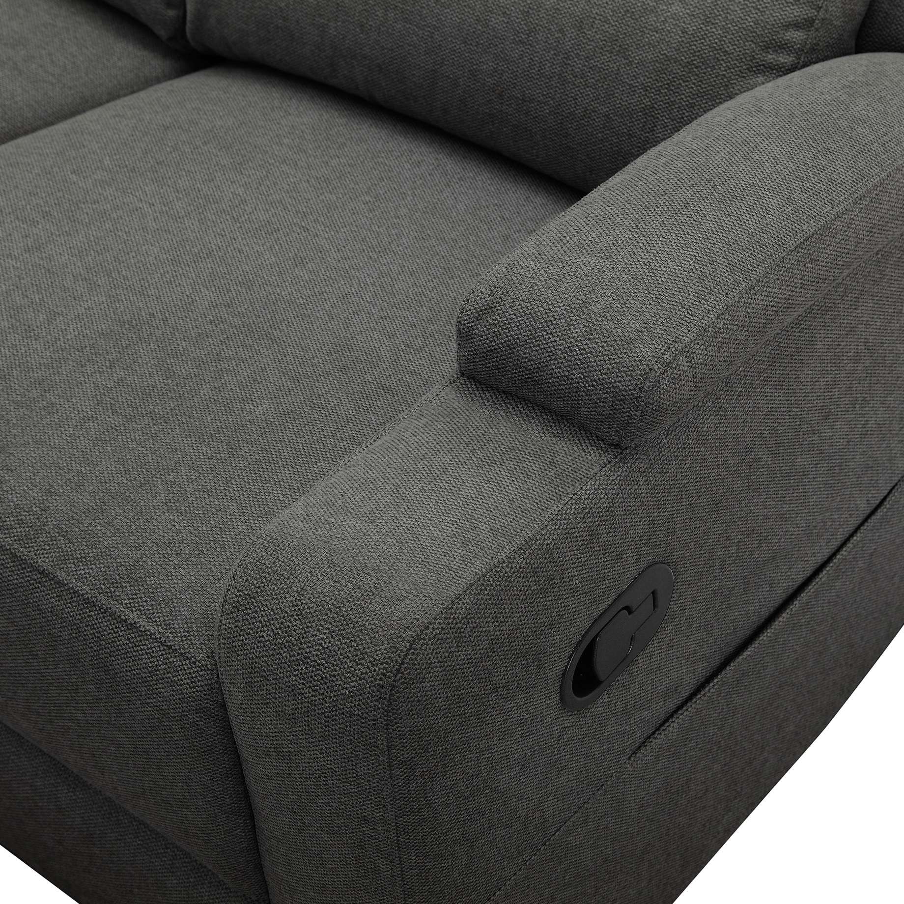 GOODproduct »NAPORI Struktur-Bezug, L-Form, 210cm, man./elektr. Relaxfunktion« USB-A bei elektr. Variante, Staukasten, Seitentasche u. Federkern