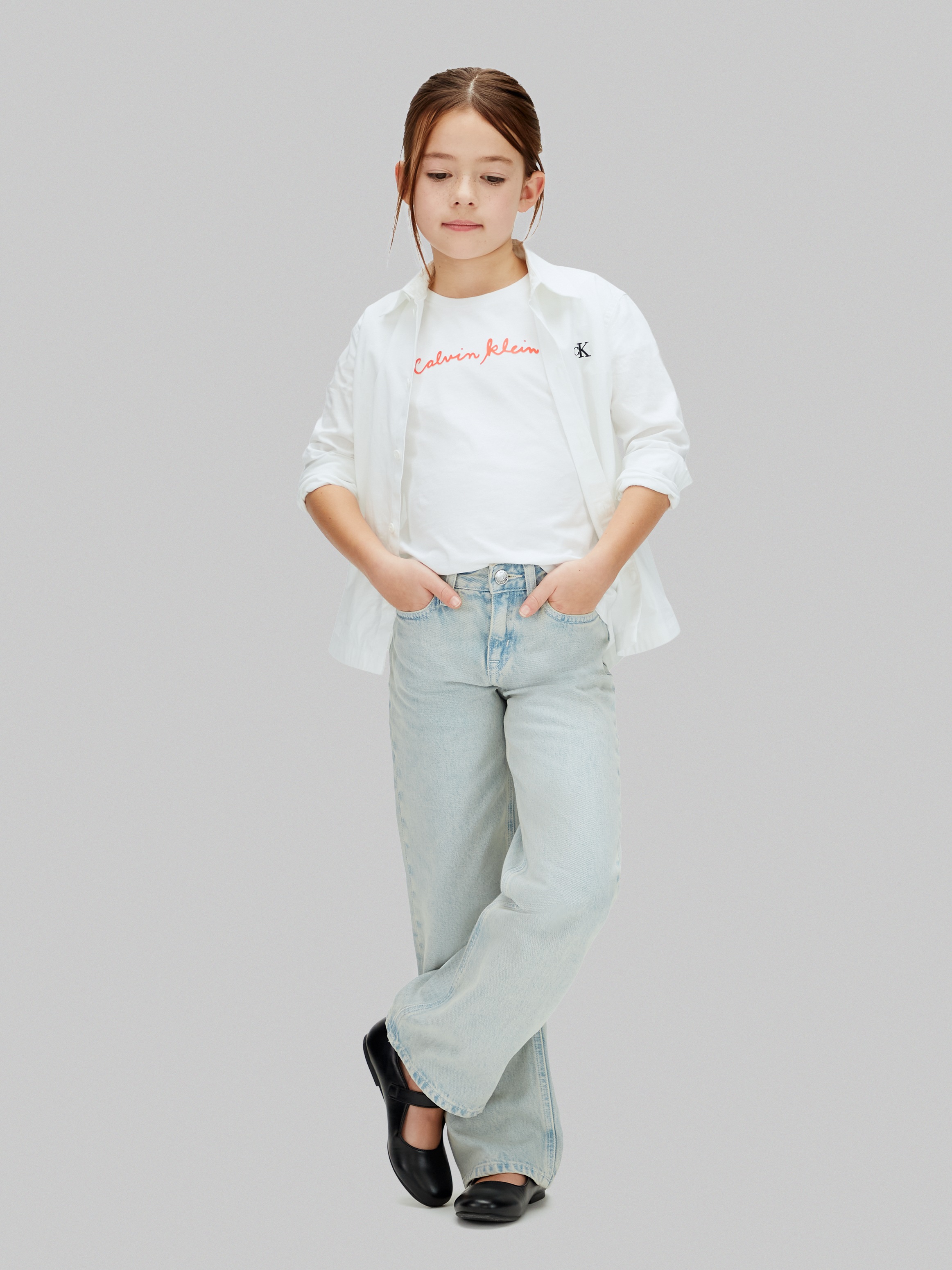 Calvin Klein Jeans T-shirt »SCRIPT LOGO SLIM T-SHIRT« Regular fit für Kinder, mit Logoschriftzug
