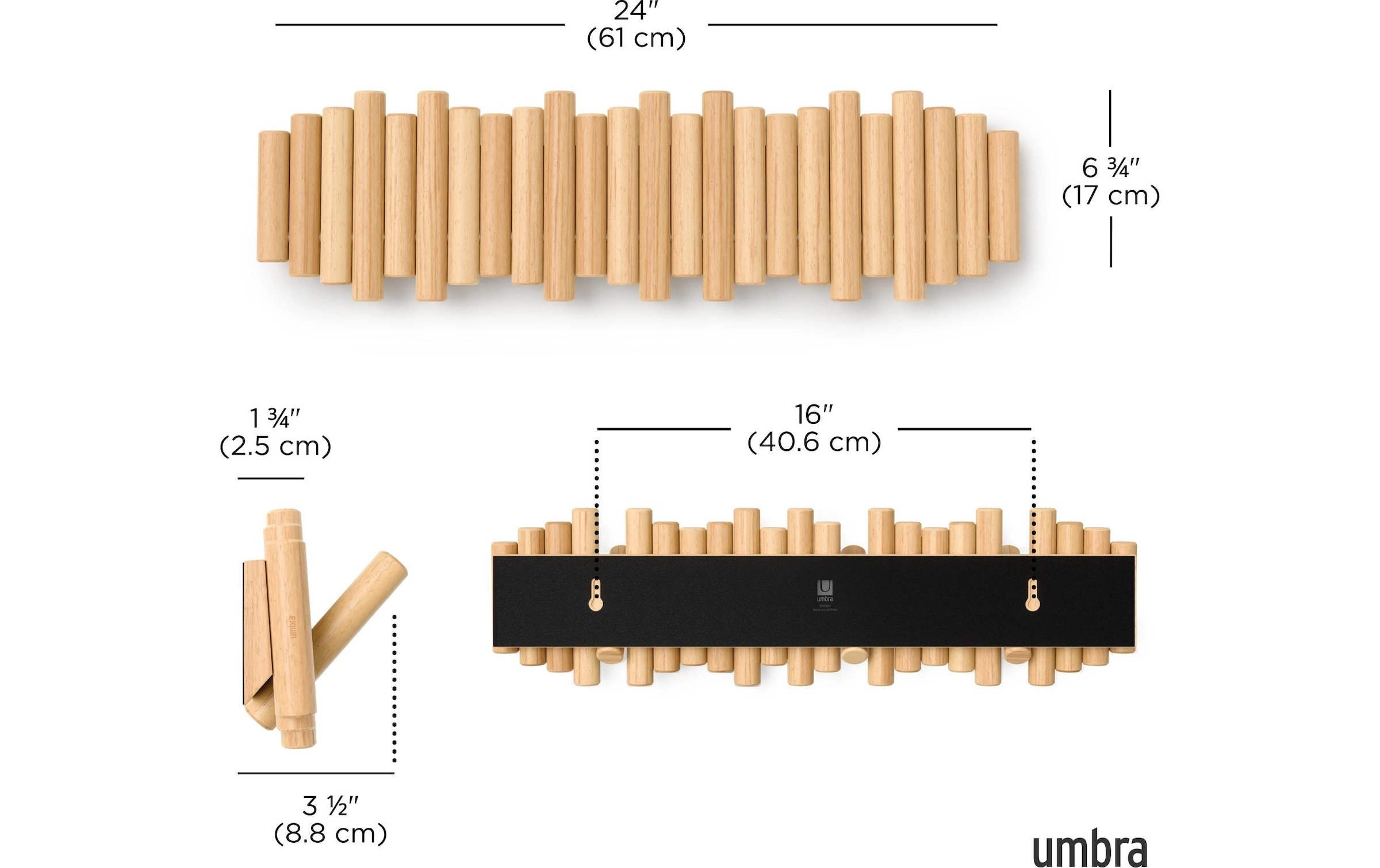 Umbra Wandgarderobe »Picket Garderobeleiste 61 cm x 17 cm«
