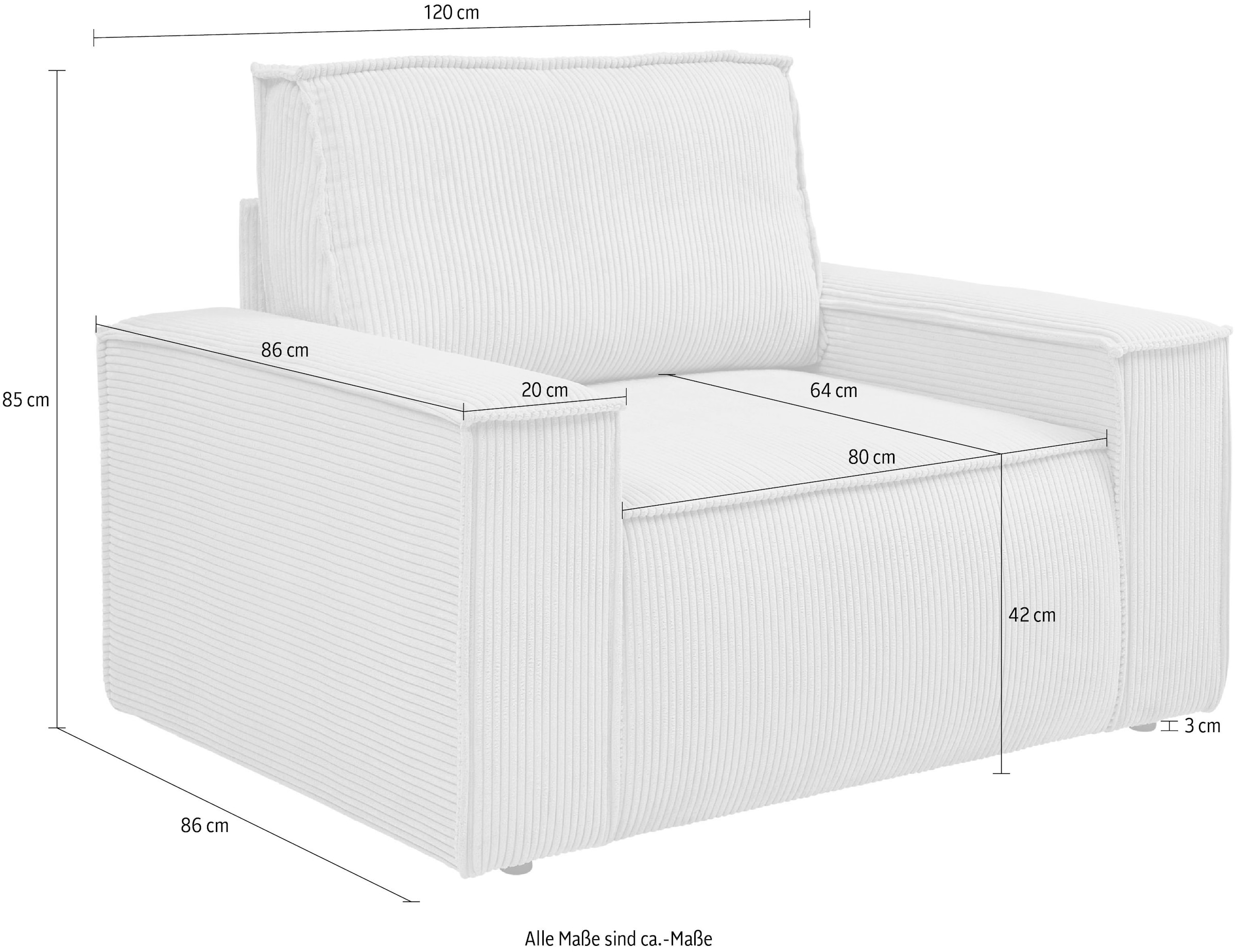 Home affaire Fauteuil »SHERWOOD, Love-Seat in 3 Stoffarten verfügbar« passend zur Polster-Serie SHERWOOD