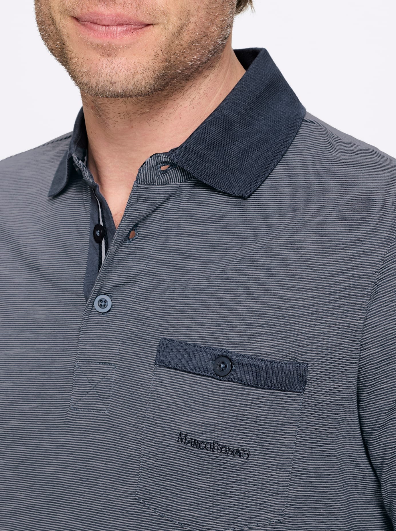 Marco Donati Polo à manches longues »Langarm-Shirt« 1