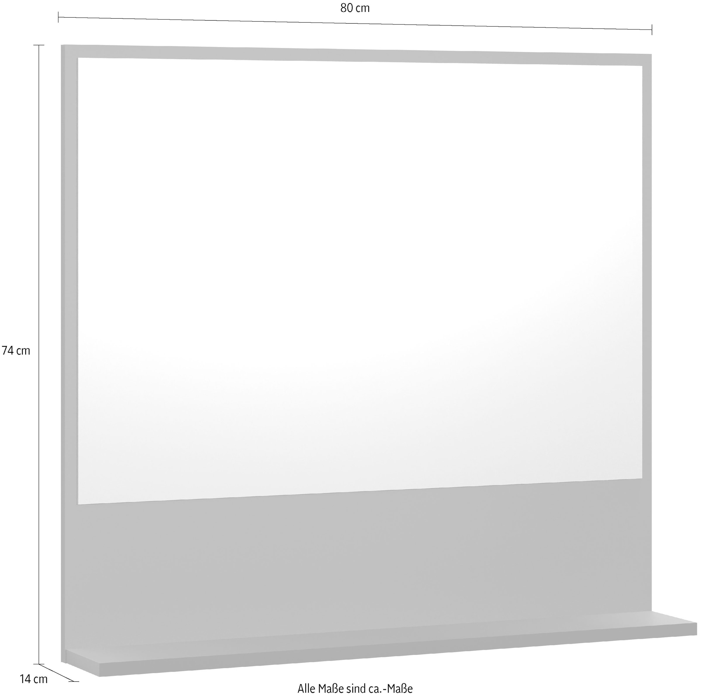 welltime Miroir de salle de bain »Amrum« Wandspiegel mit Ablage - (B/T/H) wahlweise 60 bis 80/14/74 cm