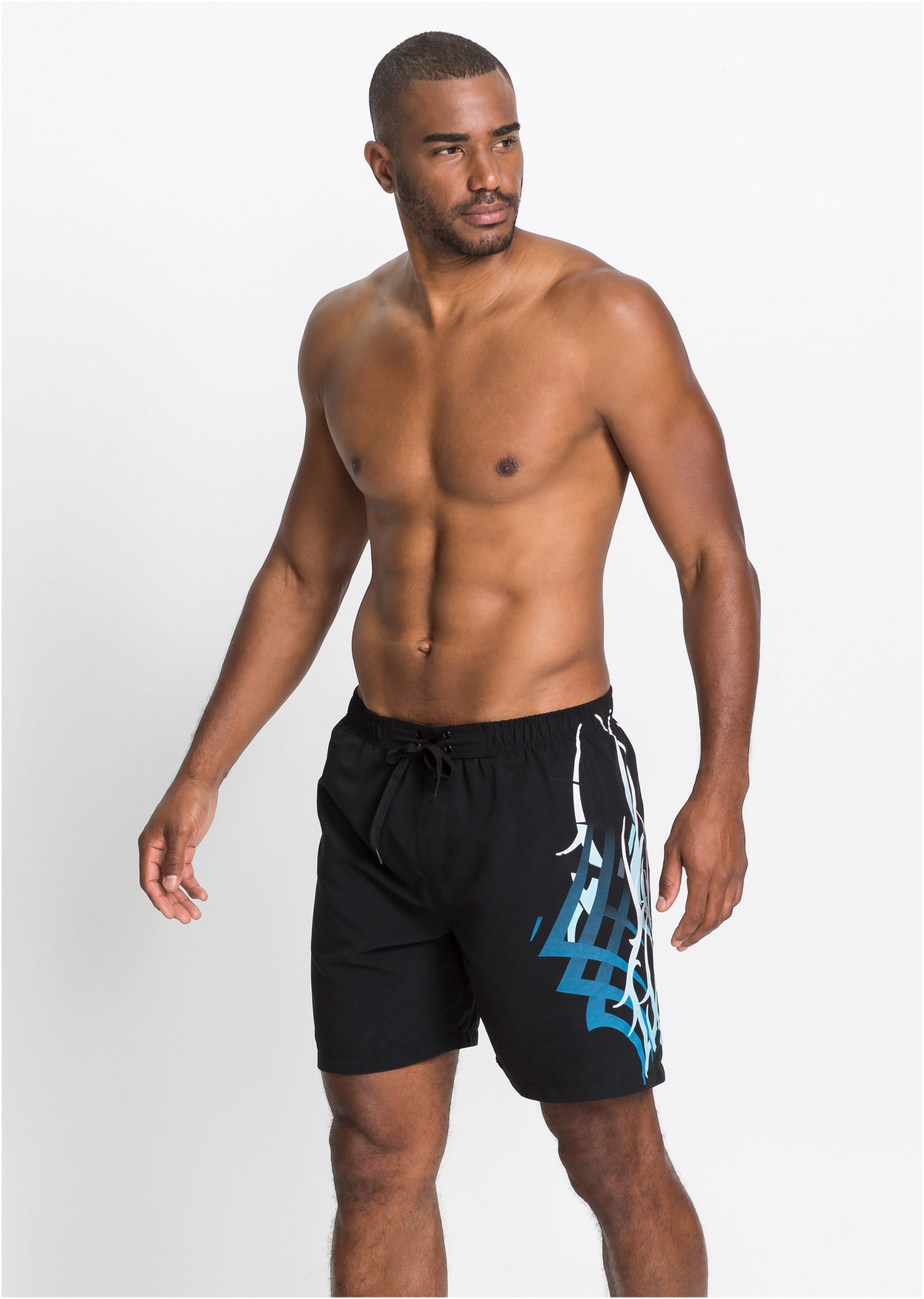 bonprix Badeshorts elastischer Bund mit Ösen und Bindebändern, mit separater Münztasche