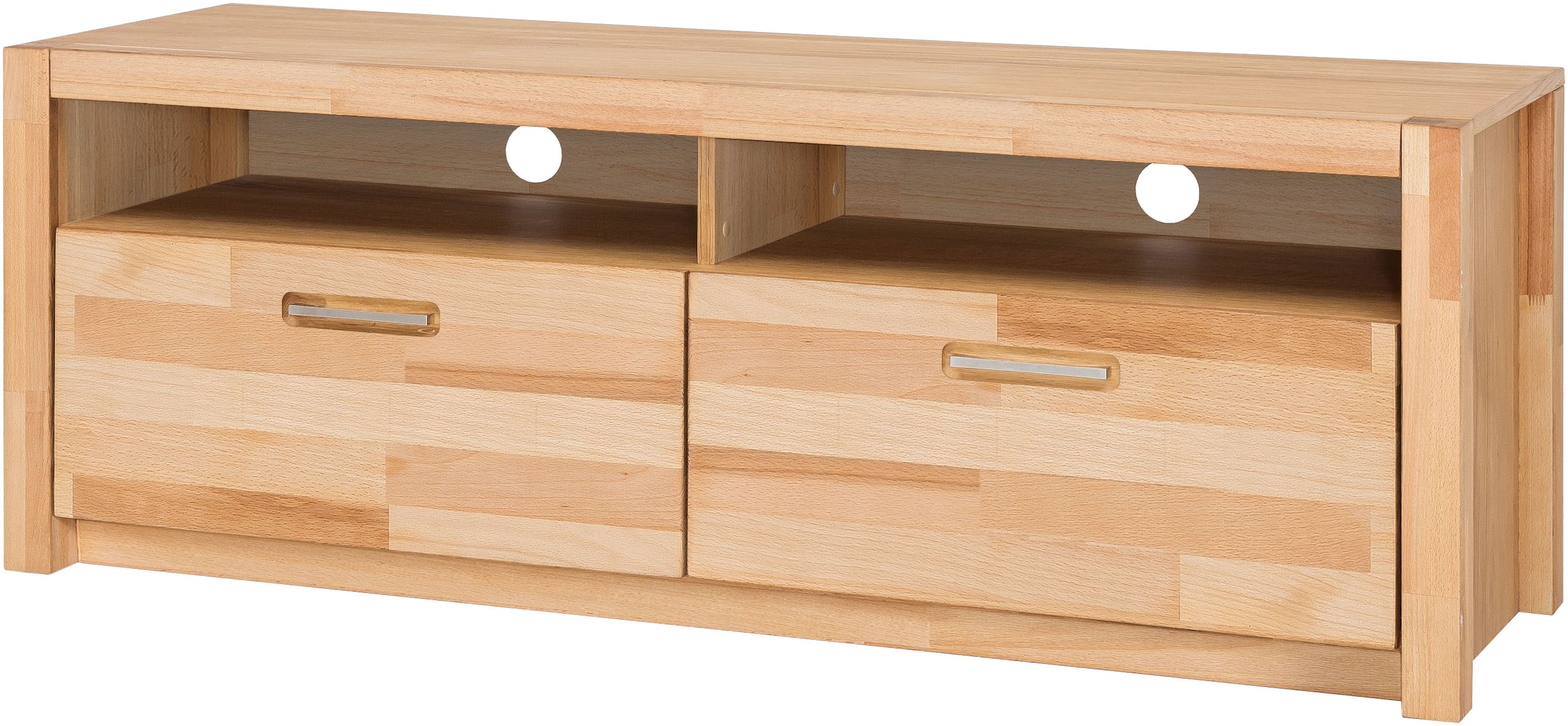 Image of MCA living Lowboard "Fenja TV-Element, Kommode,TV-Möbel,Breite 155 cm" Set, 1 Stück, 1 Stk. tlg. Massivholz, 2 Schubkästen, 2 offene Fächer, maximale TV-Grösse 60 Zoll