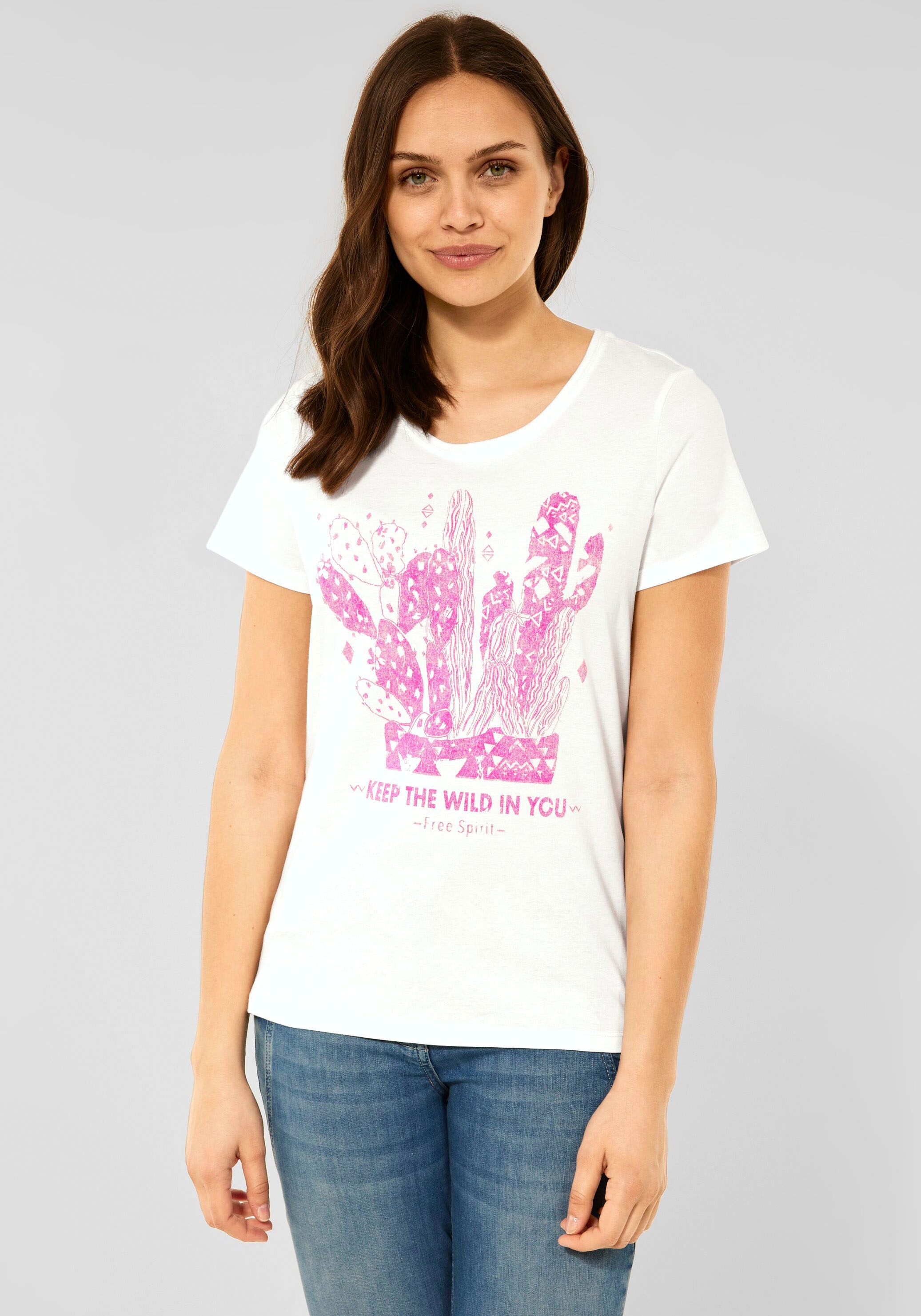 Image of Cecil Rundhalsshirt, mit detailreichem Frontprint bei Ackermann Versand Schweiz