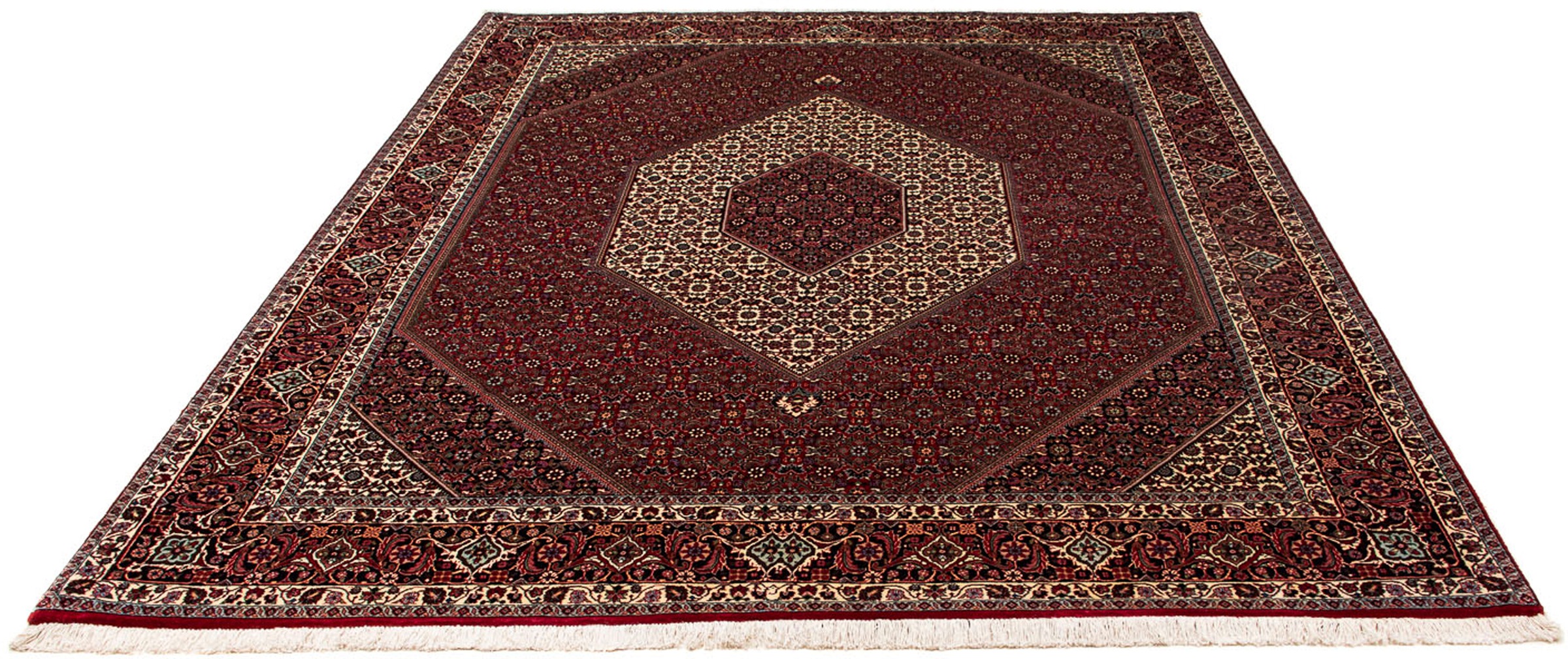 Image of morgenland Orientteppich »Perser - Bidjar - 257 x 204 cm - dunkelrot«, rechteckig, 15 mm Höhe, Wohnzimmer, Handgeknüpft, Einzelstück mit Zertifikat bei Ackermann Versand Schweiz