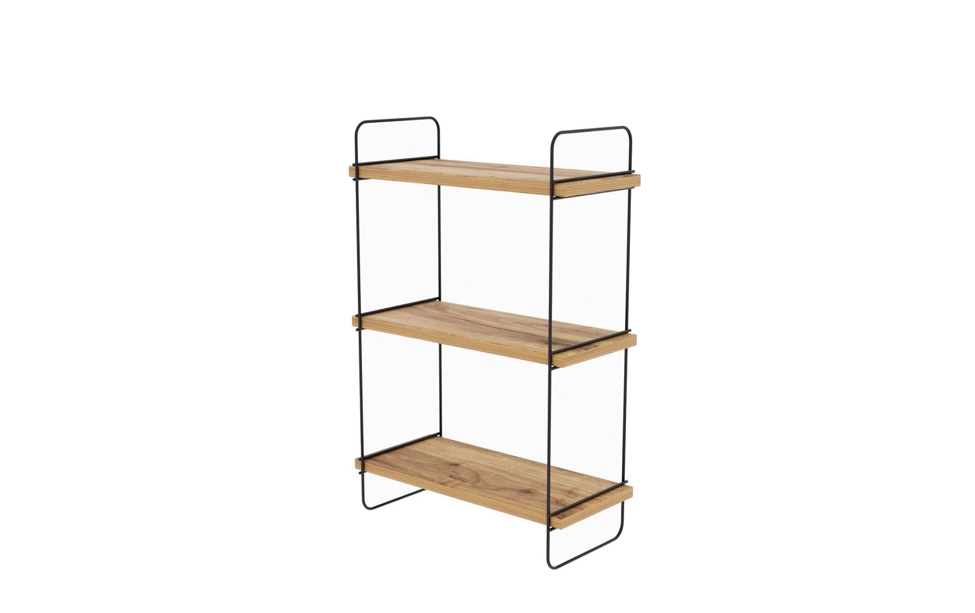 Image of WOODY FASHION Wandregal "Pulalis 40 x 66 x 20 cm, Braun"