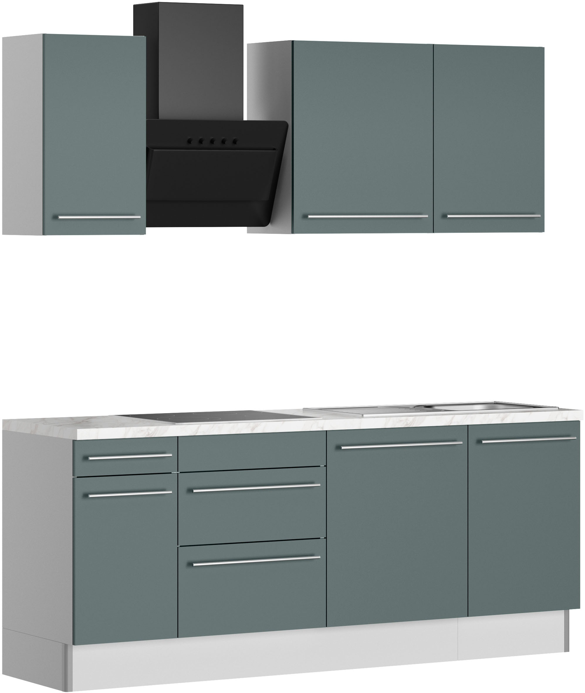 Image of KOCHSTATION Küche "KS-Bern2" Breite 210 cm, wahlweise mit E-Geräten, für autarkes Kochfeld 60 cm