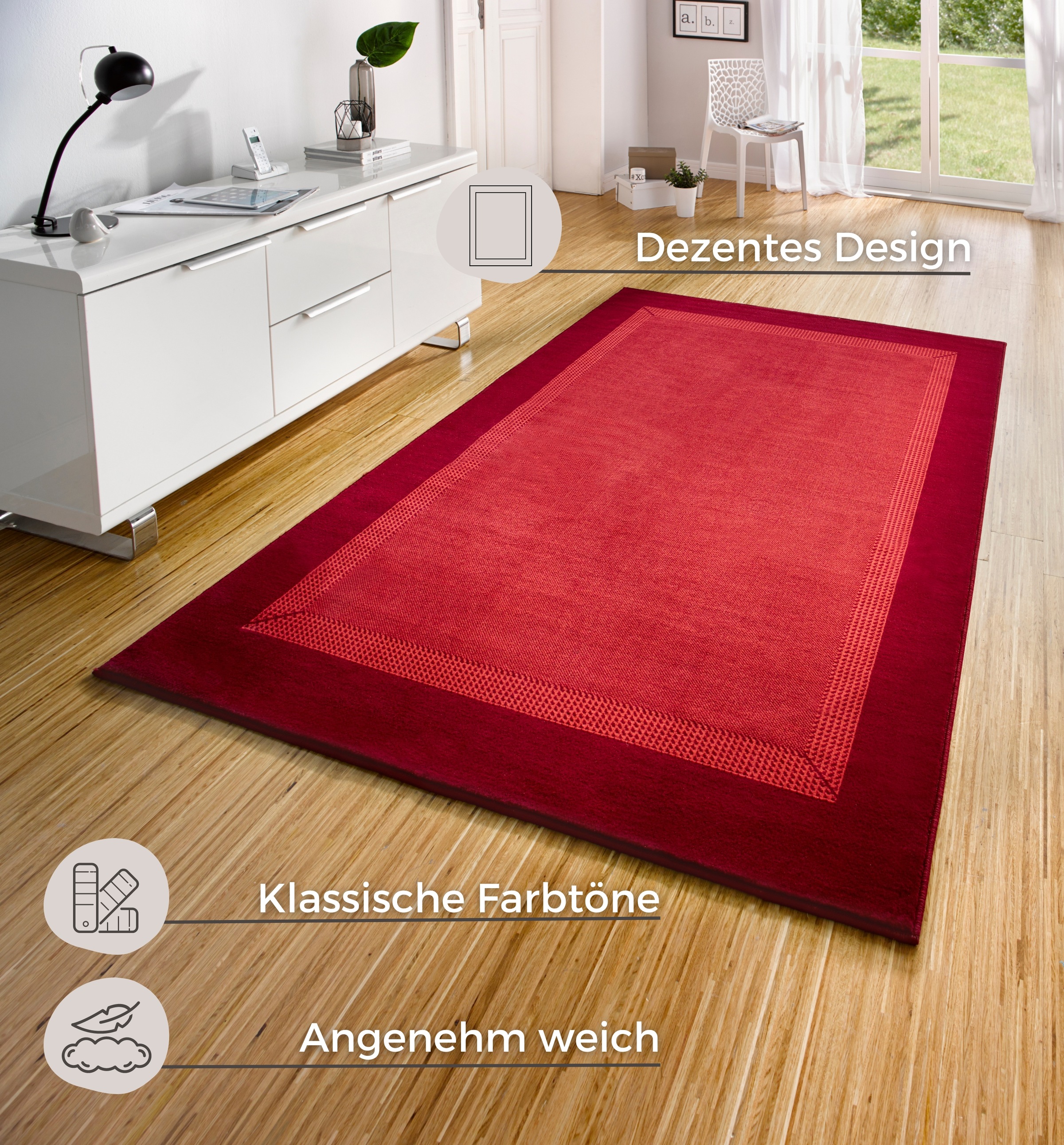 HANSE Home Teppich »Band«, rechteckig, 9 mm Höhe, Kurzflor, weich, Läufer Grössen, Wohnzimmer, Schlafzimmer, Esszimmer