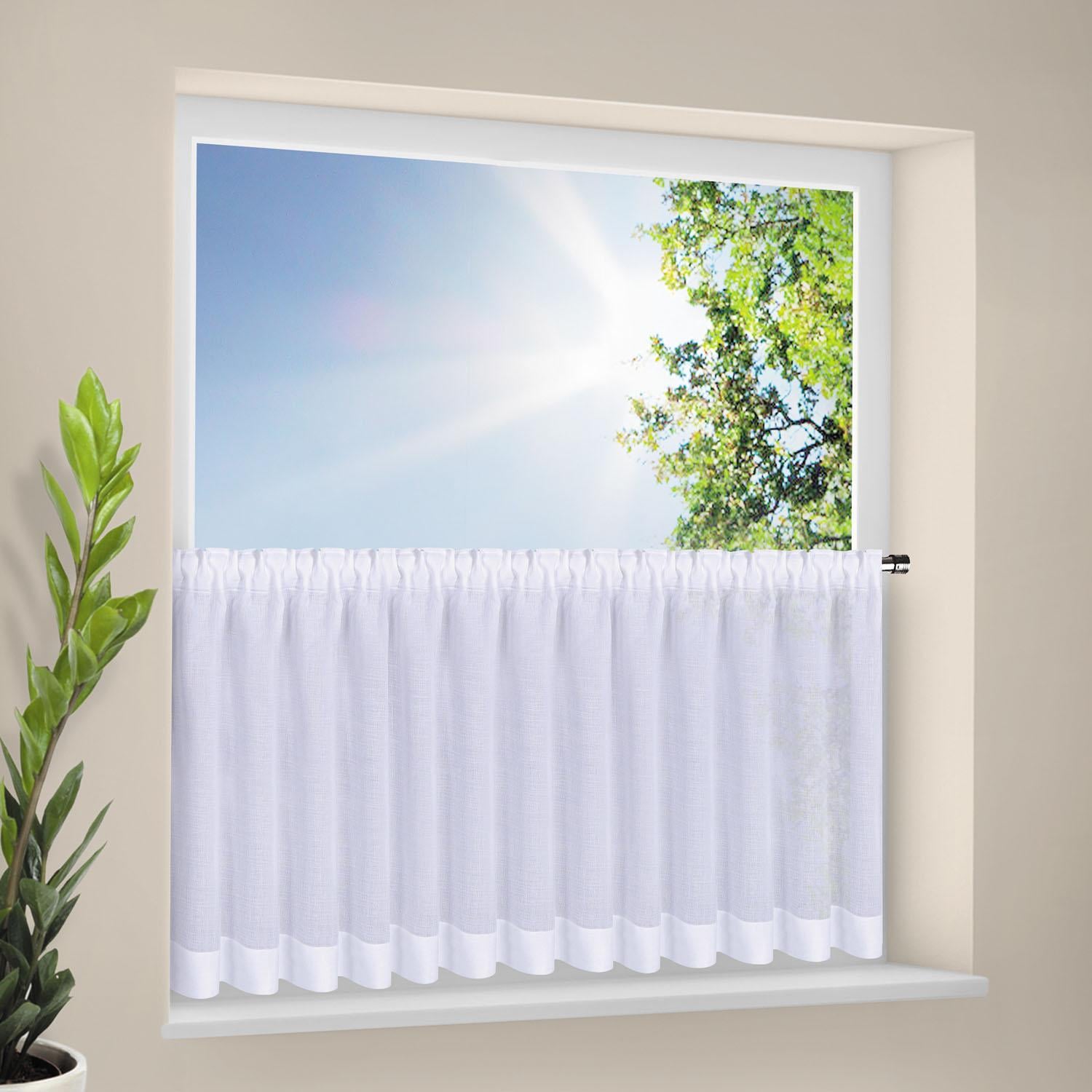 Image of Happy Home Scheibengardine "KATHA" Faltenband 1 Stk. tlg. HxB: 50x205, Webware "Made in Germany"