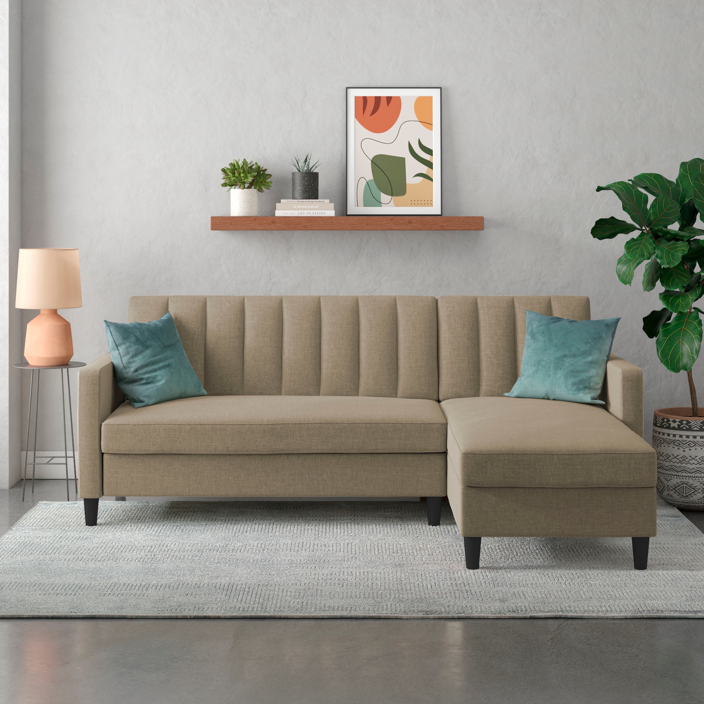 Image of Dorel Home Ecksofa "Celine, L-Form," mit Bett-Funktion und Stauraum. Recamiere beidseitig montierbar