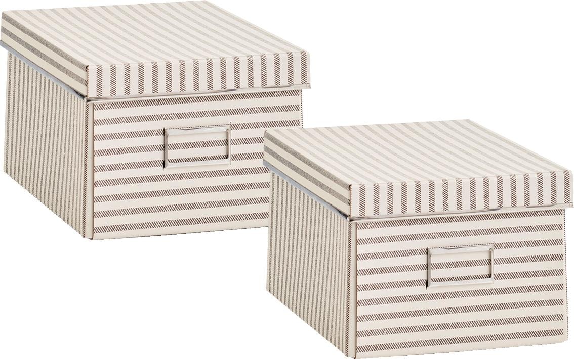 Zeller Present Pappe, Aufbewahrungsbox »Stripes«, versandkostenfrei auf beige