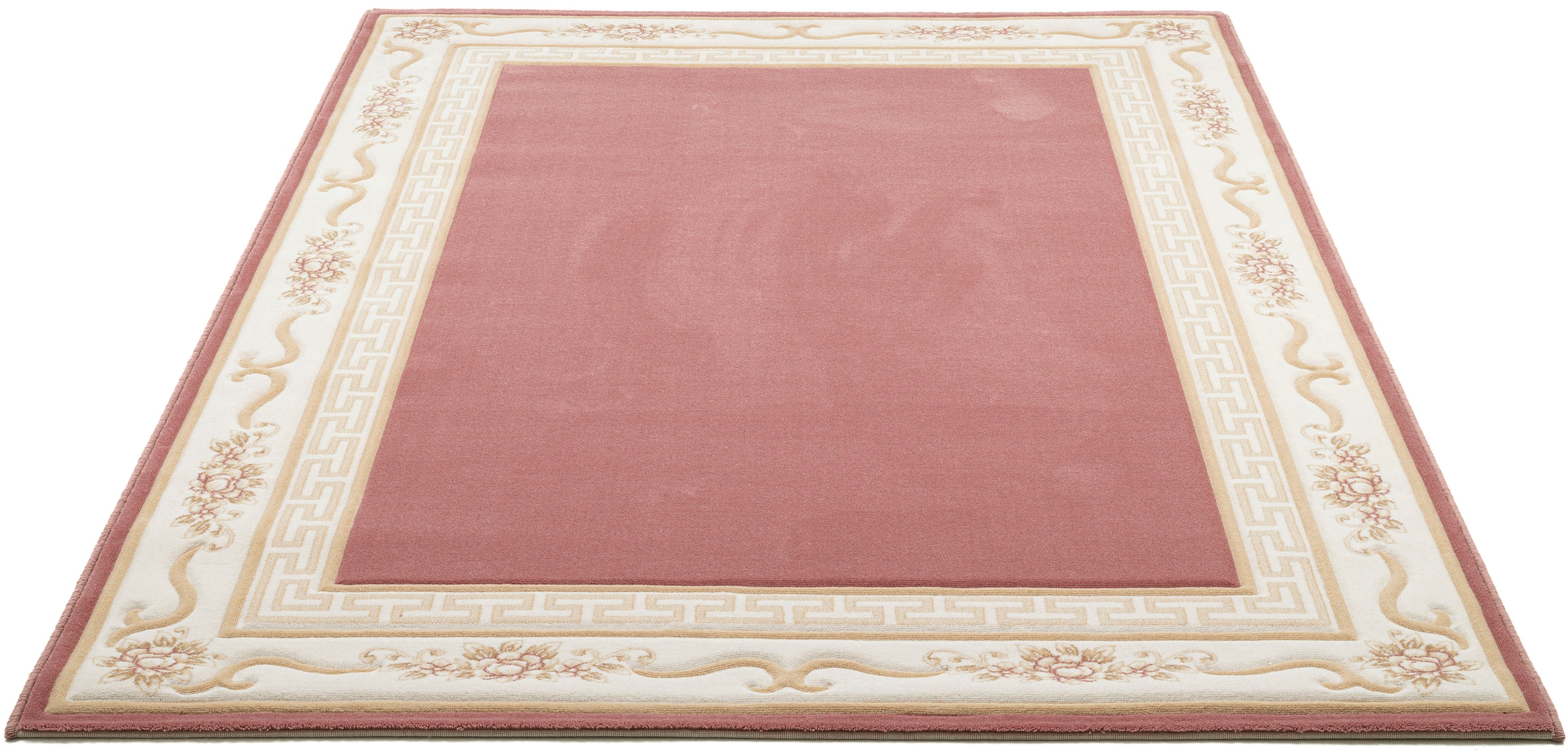 Image of THEKO Wollteppich "Pelinia 7745" rechteckig 12 mm Höhe Kurzflor, Uni Farben, mit Bordüre, reine Wolle