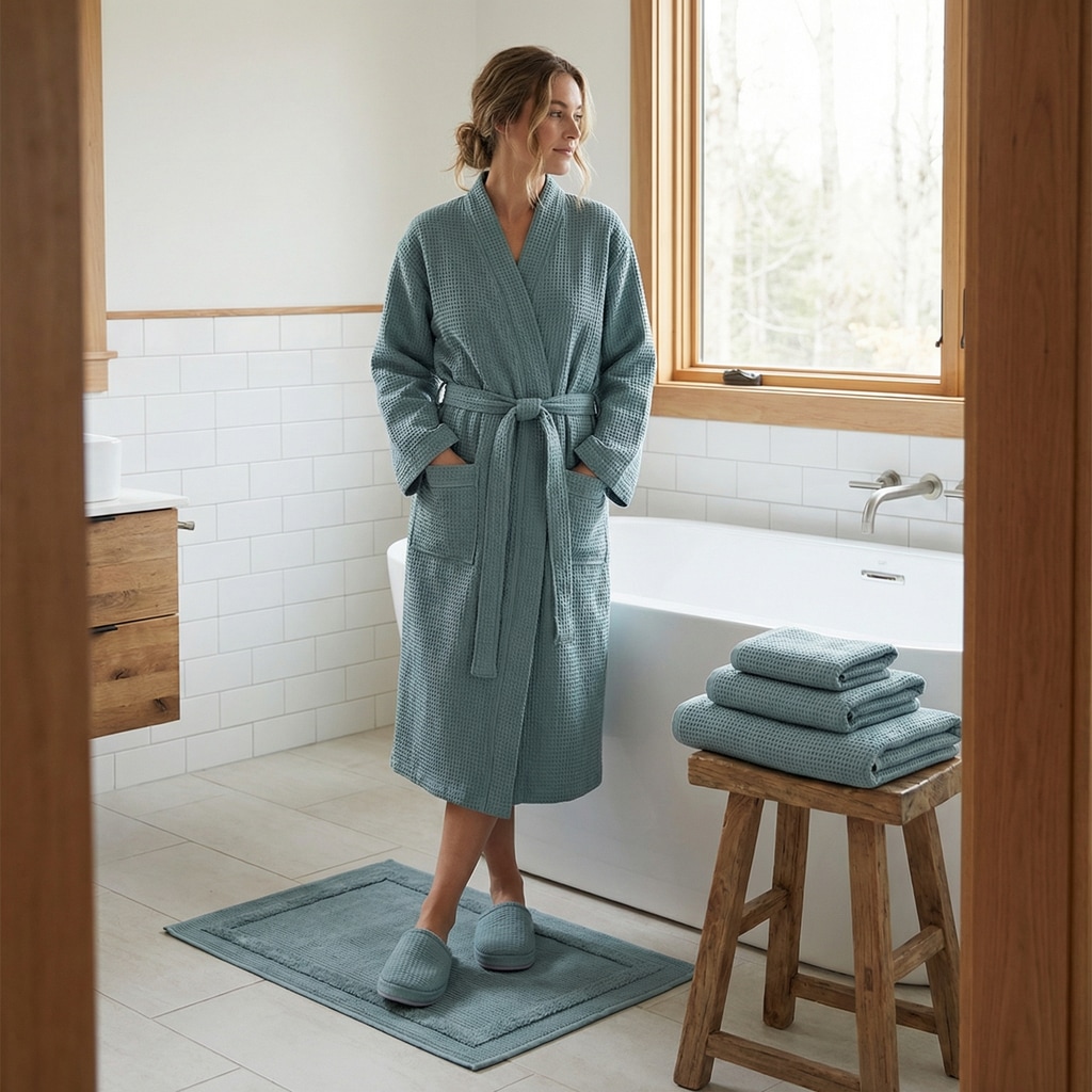 Egeria Serviette de bain »LIVA« 50x100 cm, structure nid d’abeille