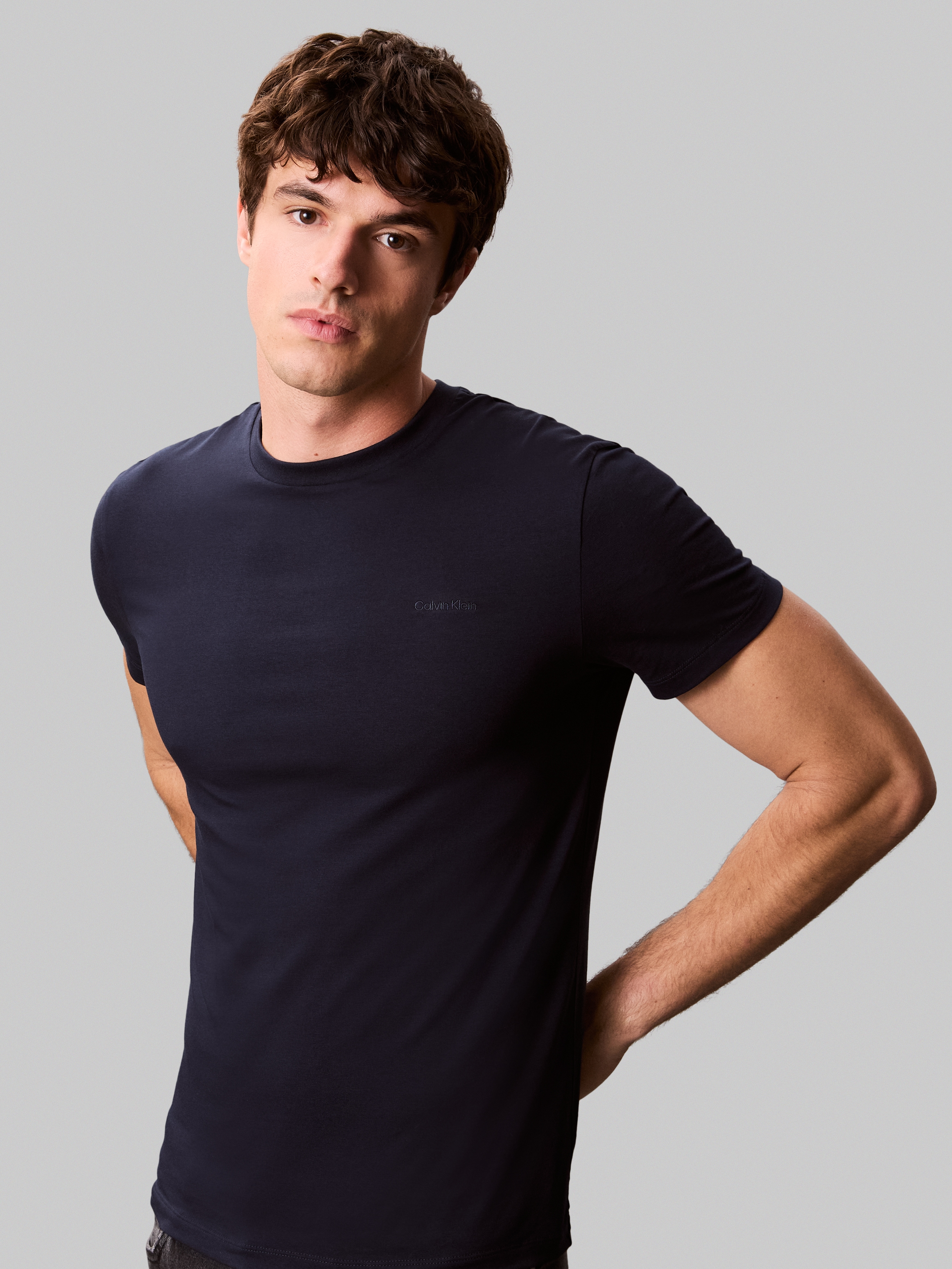 Calvin Klein T-Shirt »SS STRETCH COTTON SLIM TEE«, Mit Rundhalsausschnitt