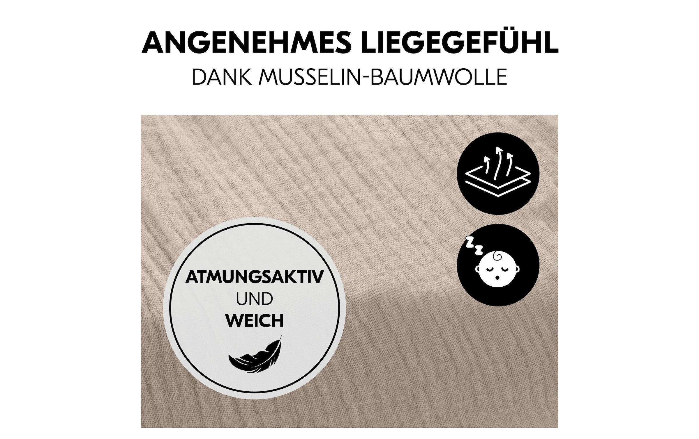 Hauck Spannbettlaken »Beige 60 x 120 cm«