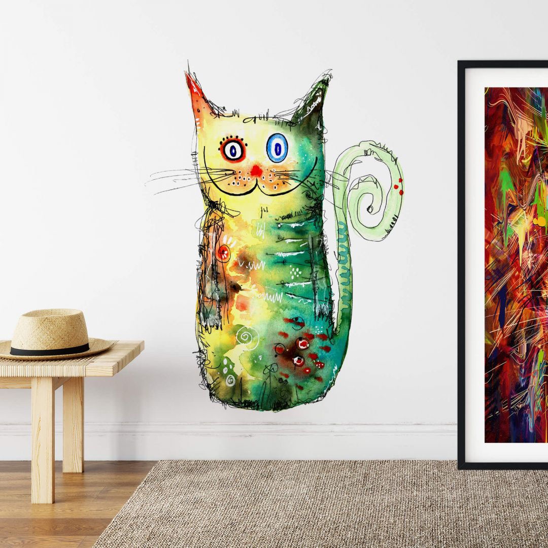 Wall-Art Wandtattoo »Bunte Katze - Crazy Cat«, (1 St.) acheter  confortablement