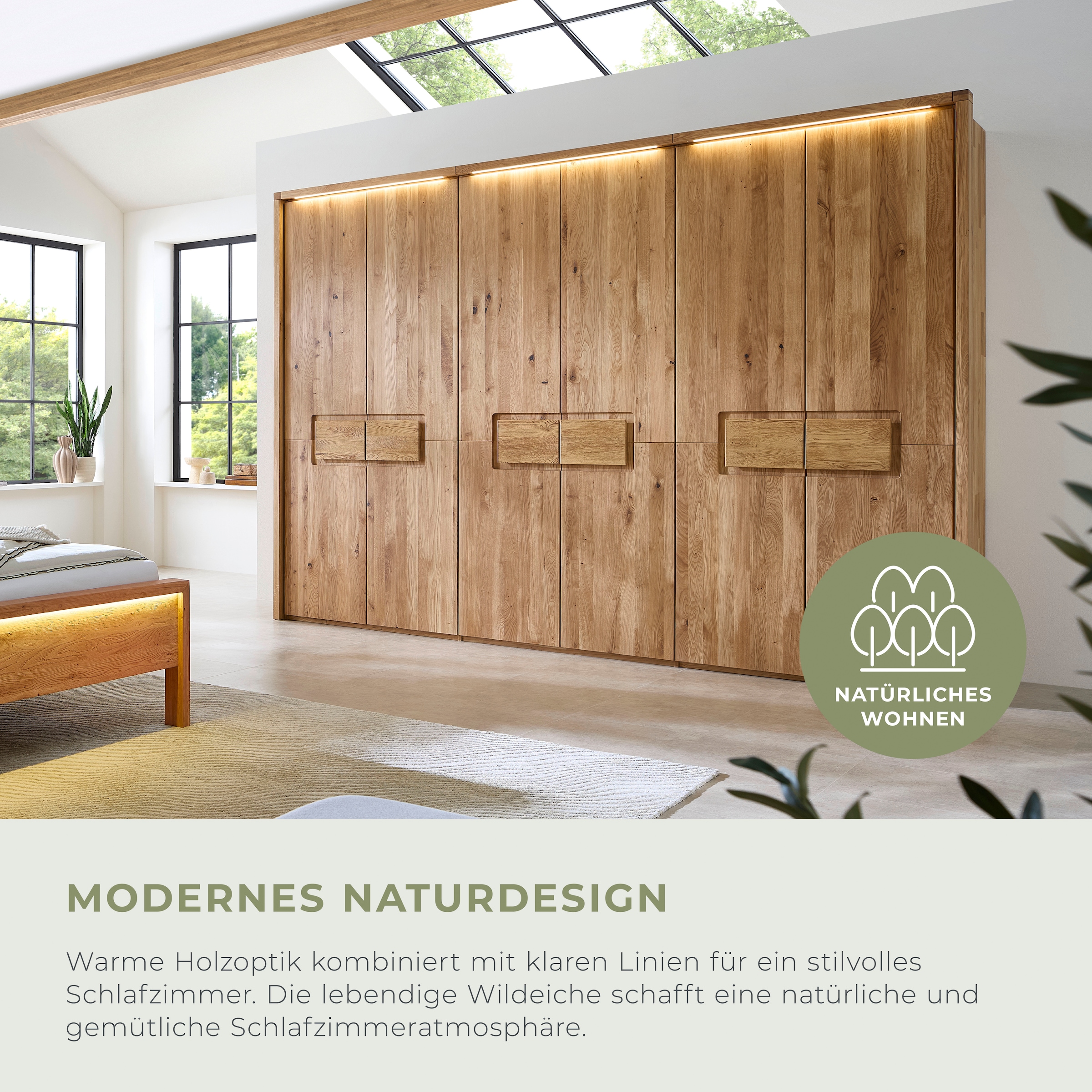 Home affaire Armoires à vêtements »Ambroise aus Wildeiche, erhältlich in verschiedenen Breiten« Massivholz-Kleiderschrank, im 50 cm Raster planbar