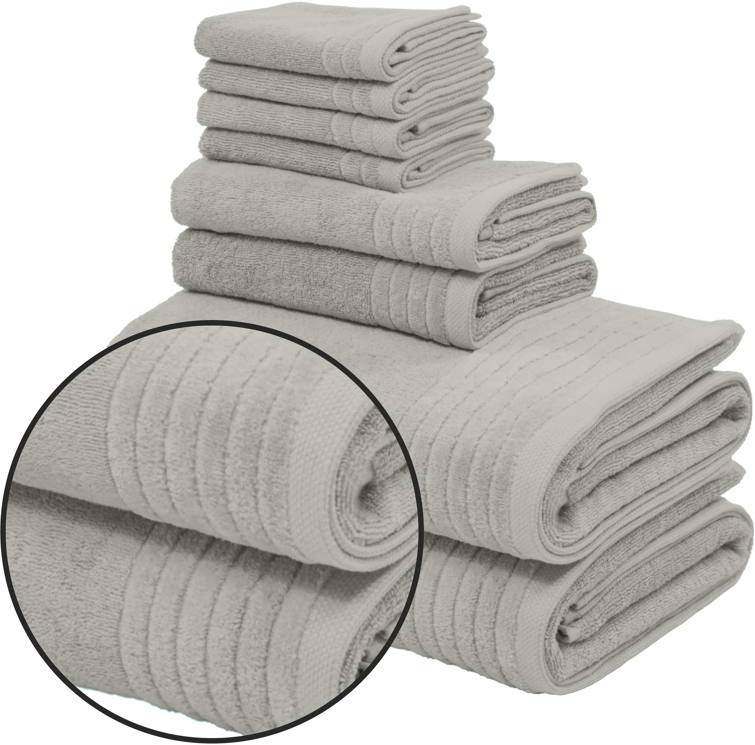 my home Set de serviettes »Sanremo Premium, Premium Handtücher, 600 gr/m², dicke Qualität« Set 8 cuis Frottee Duschtücher, Handtücher, Seiftücher, 100% Baumwolle, 5 Jahre Garantie