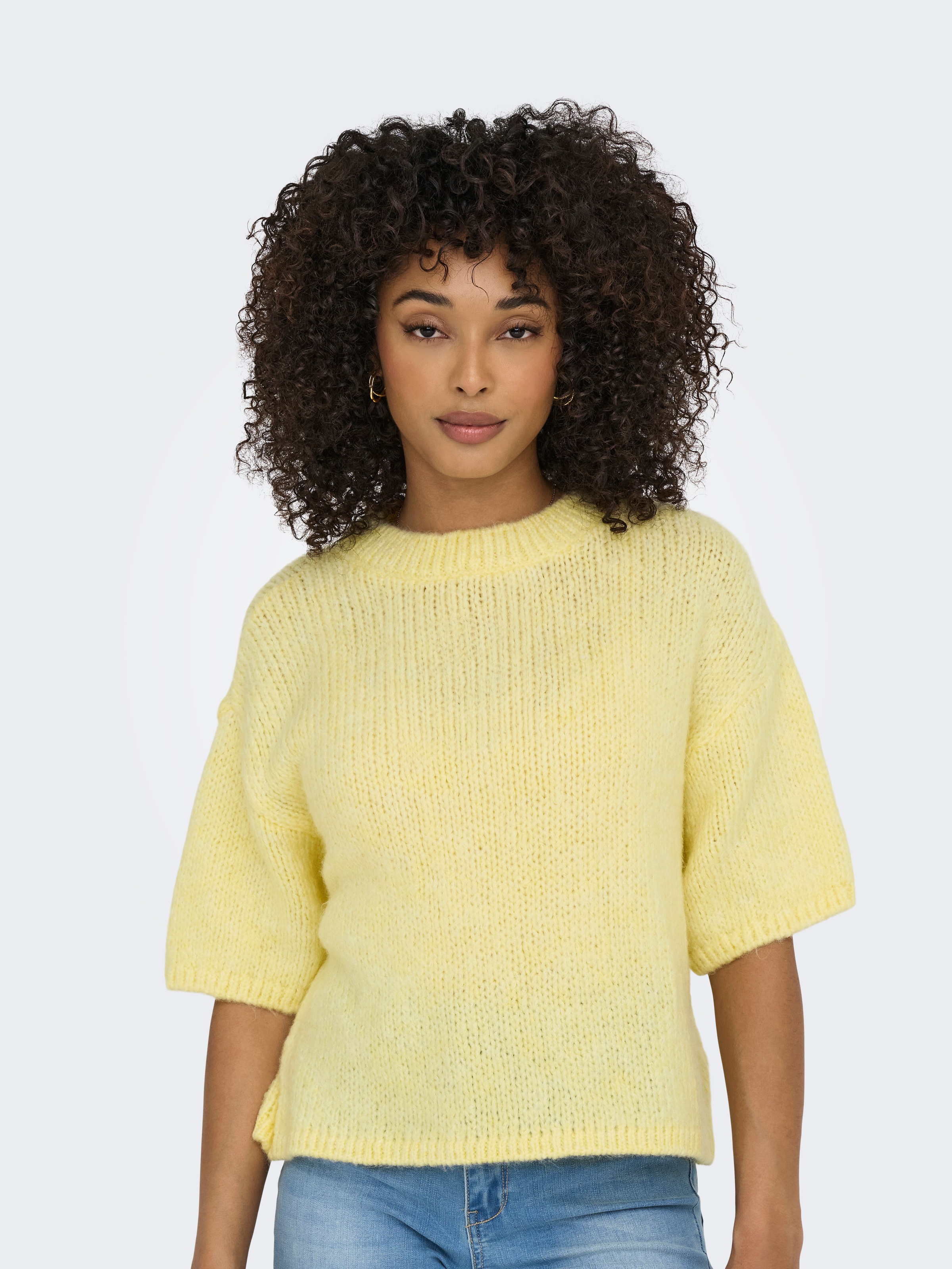 JDY Pull en tricot »JDYLINEA S/S PULLOVER O-NECK KNT NOOS« Kunstfaser, Knit Fit