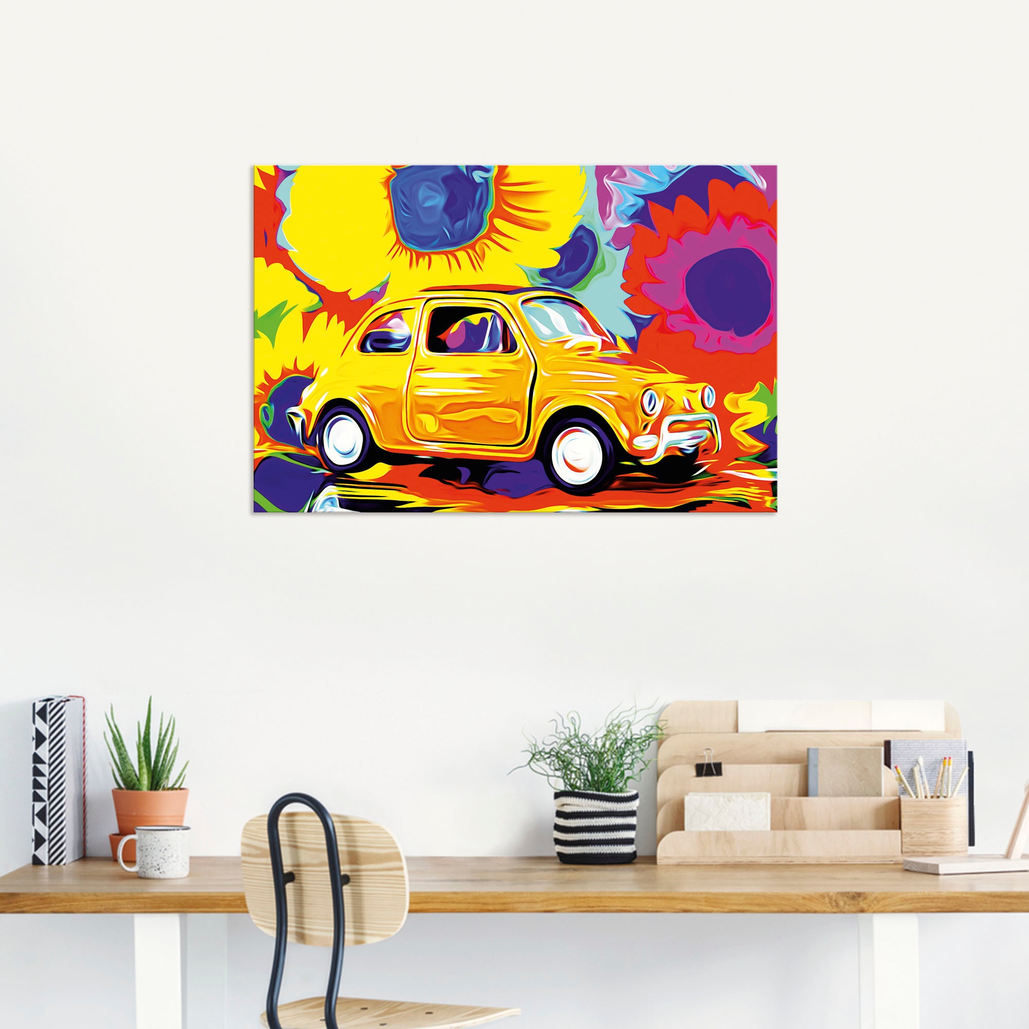 Artland Wandbild »Fiat 500«, Auto, (1 St.), als Alubild, Leinwandbild, Wandaufkleber oder Poster in versch. Grössen