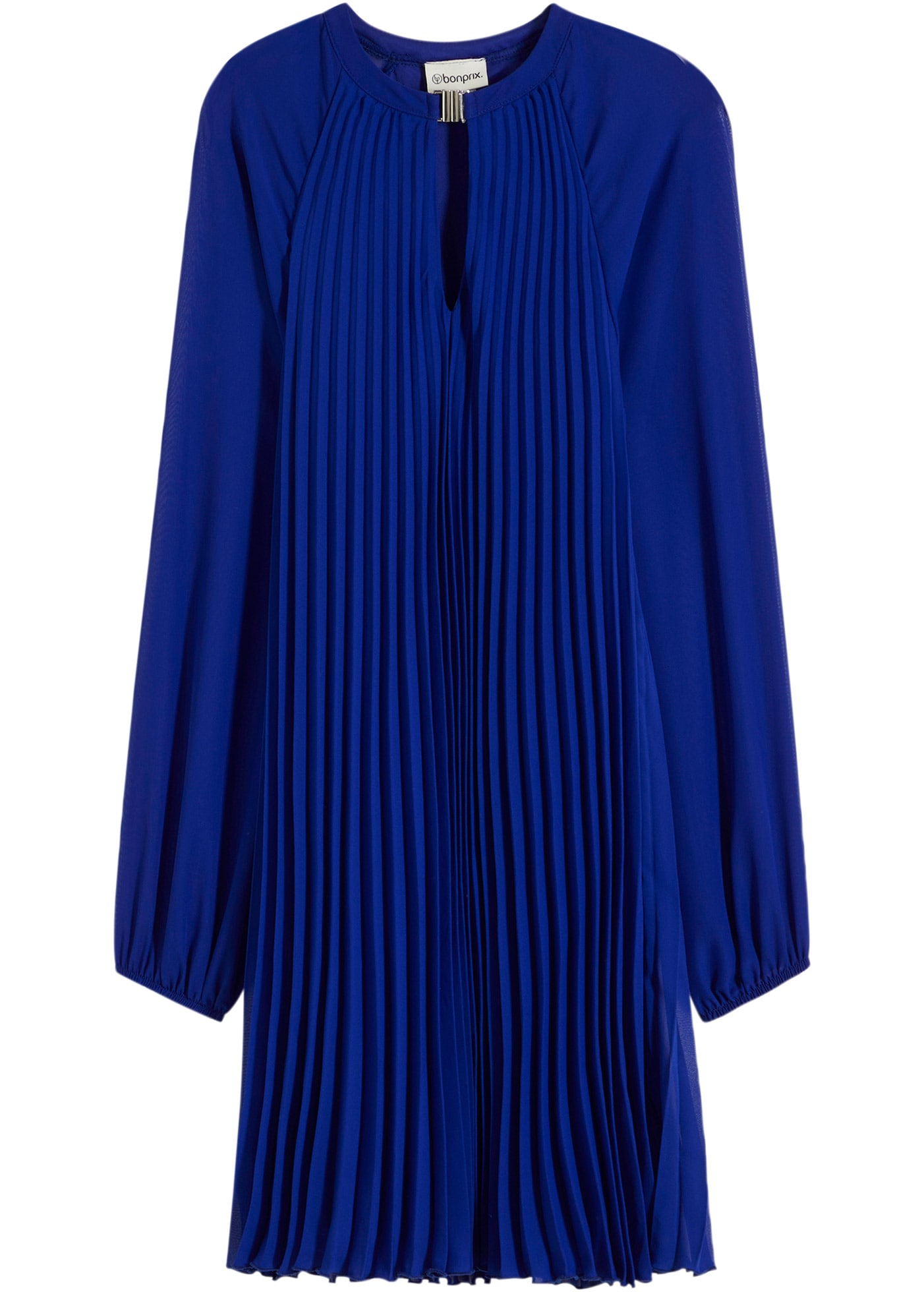 bonprix Mini-robe für Damen, aus Chiffon, mit Plissee, mit Ballonärmeln, in A-Linie