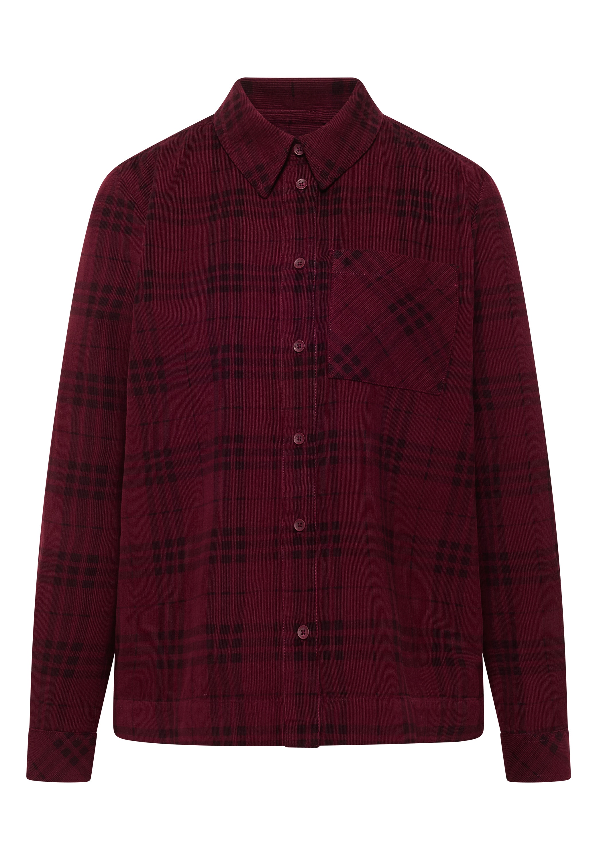Cecil Langarmbluse Cordbluse mit Karomuster