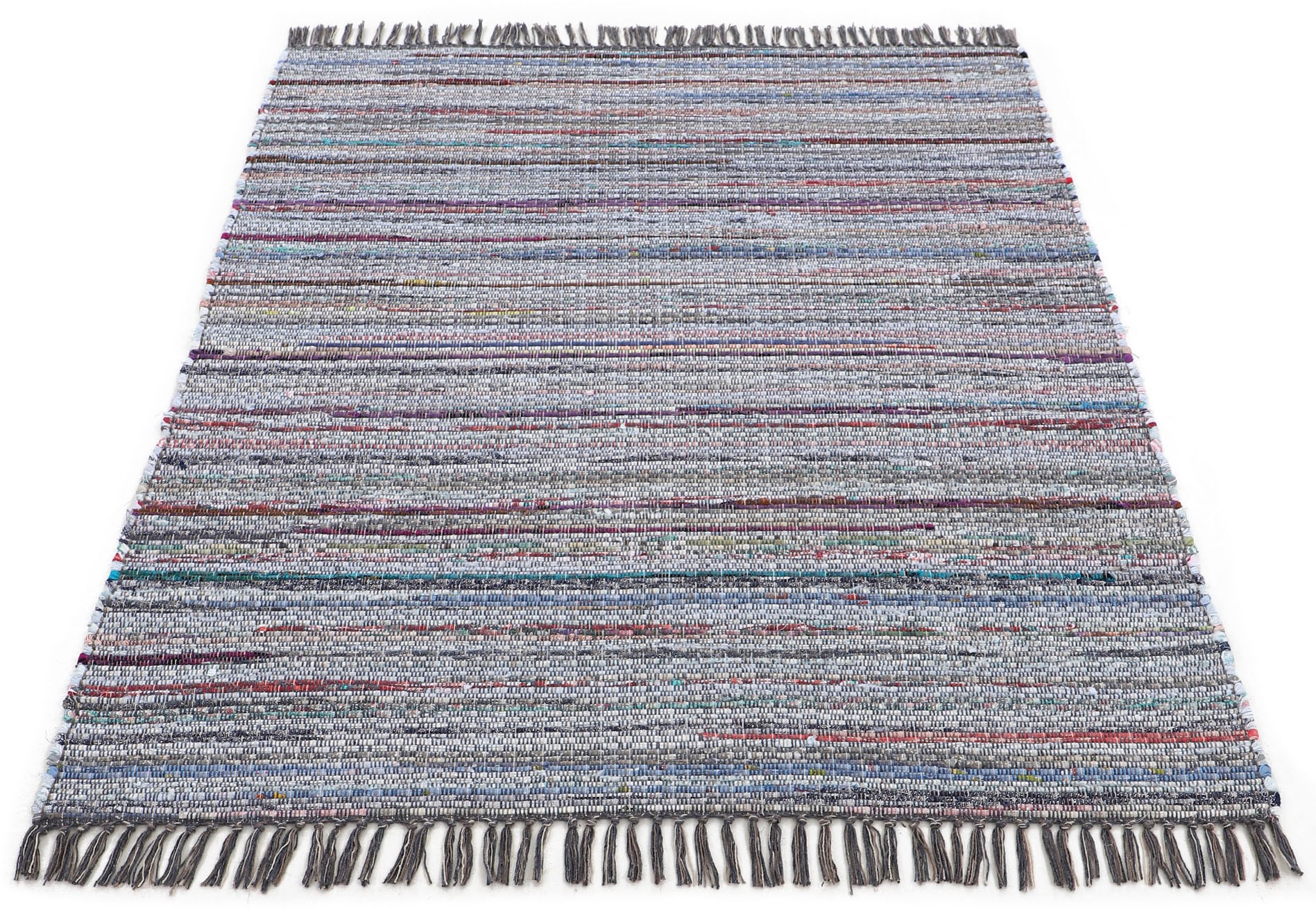 Image of carpetfine Teppich »Kelim Chindi«, rechteckig, 6 mm Höhe, Flachgewebe Wendeteppich mit Fransen, Wohnzimmer bei Ackermann Versand Schweiz