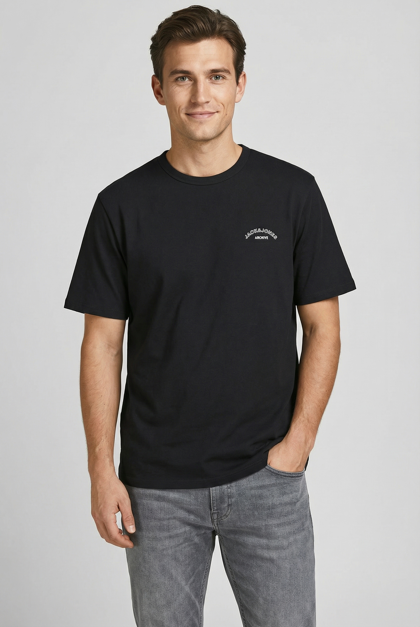 Image of Jack & Jones Rundhalsshirt "JJCOLLEGE LOGO TEE SS CREW NECK"