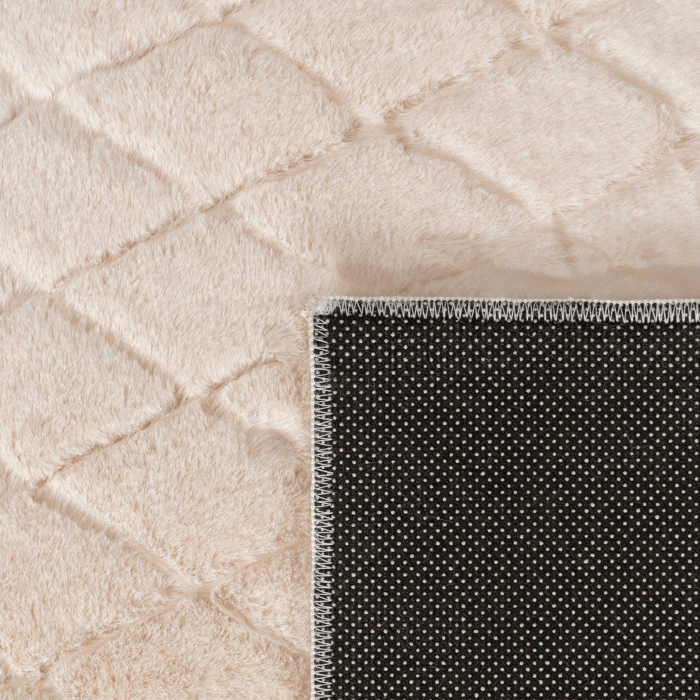 Paco Home Hochflor-Teppich »Arnheim 742« rechteckig 26 mm Höhe Uni Farben, Rauten Muster, besonders weich, Hoch-Tief Effekt