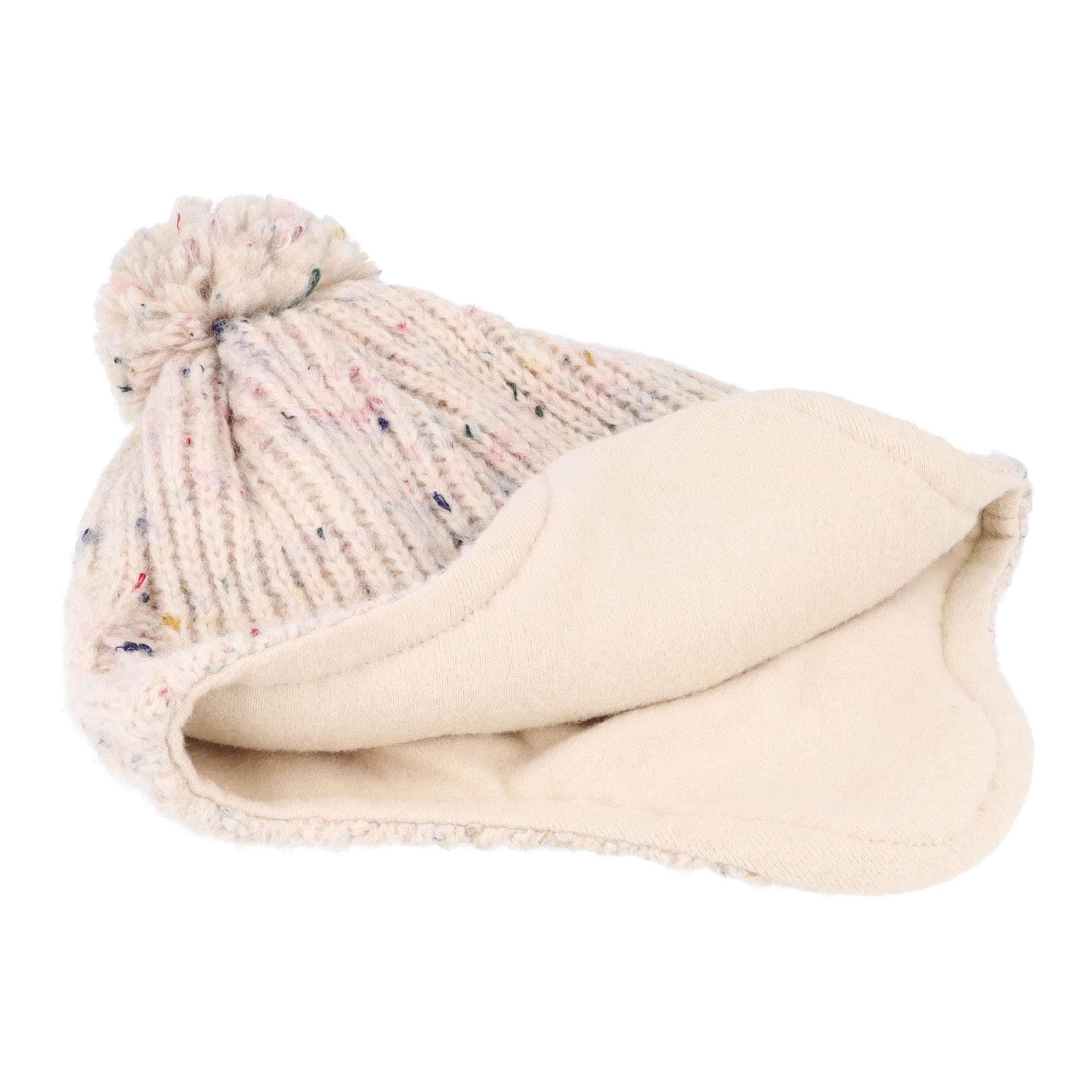 MAXIMO Bonnet tricoté , Wollanteil, gefüttert, Ohrenklappen, mit Bommel