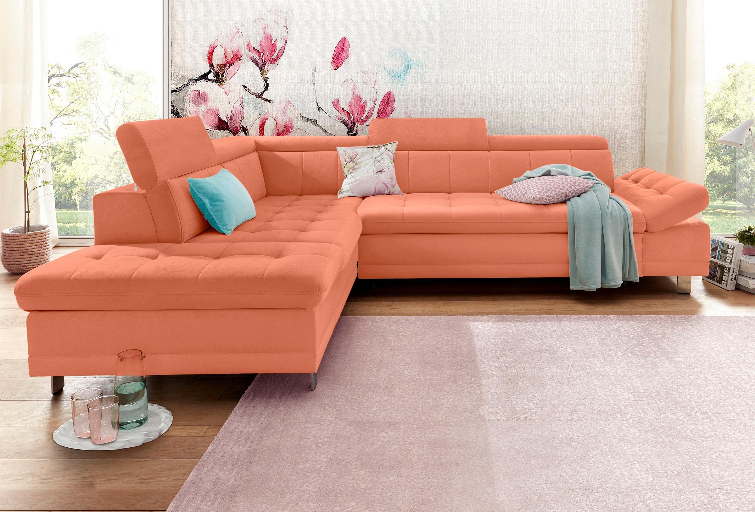 sit&more Ecksofa »Limit L-Form«, wahlweise mit Bettfunktion und Bettkasten