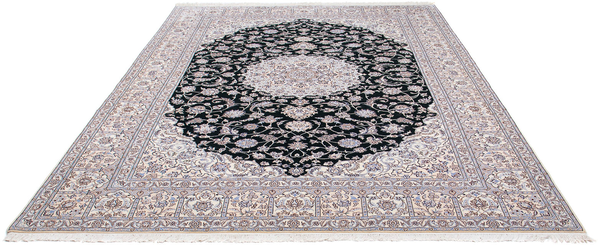 Image of morgenland Orientteppich »Perser - Nain - Premium - 304 x 215 cm - dunkelblau«, rechteckig, 6 mm Höhe, Wohnzimmer, Handgeknüpft, Einzelstück mit Zertifikat bei Ackermann Versand Schweiz