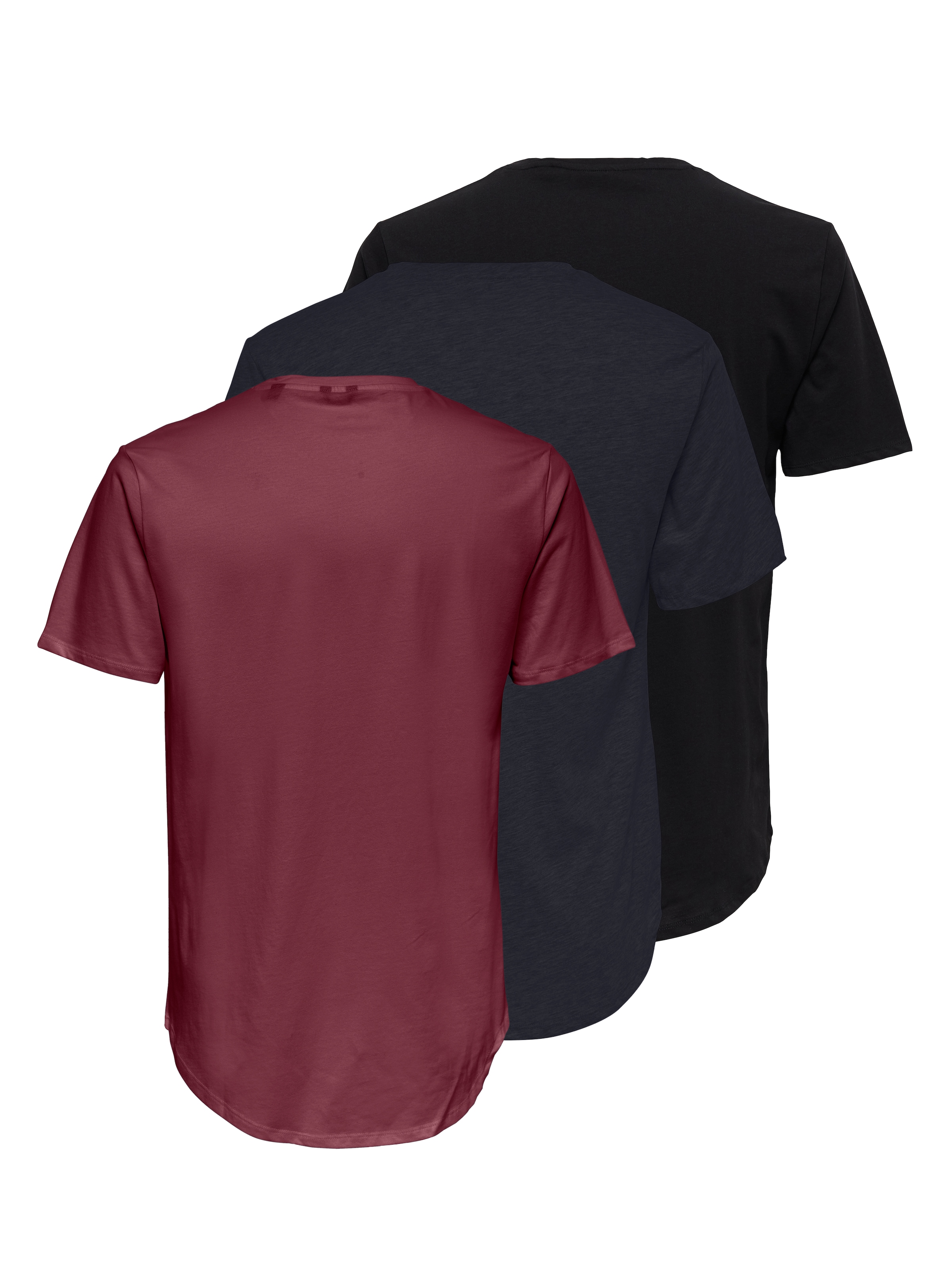 ONLY & SONS T-Shirt »ONSMATT LONGY SS TEE 3-PACK« Packung, 3 Baumwolle, relaxed fit