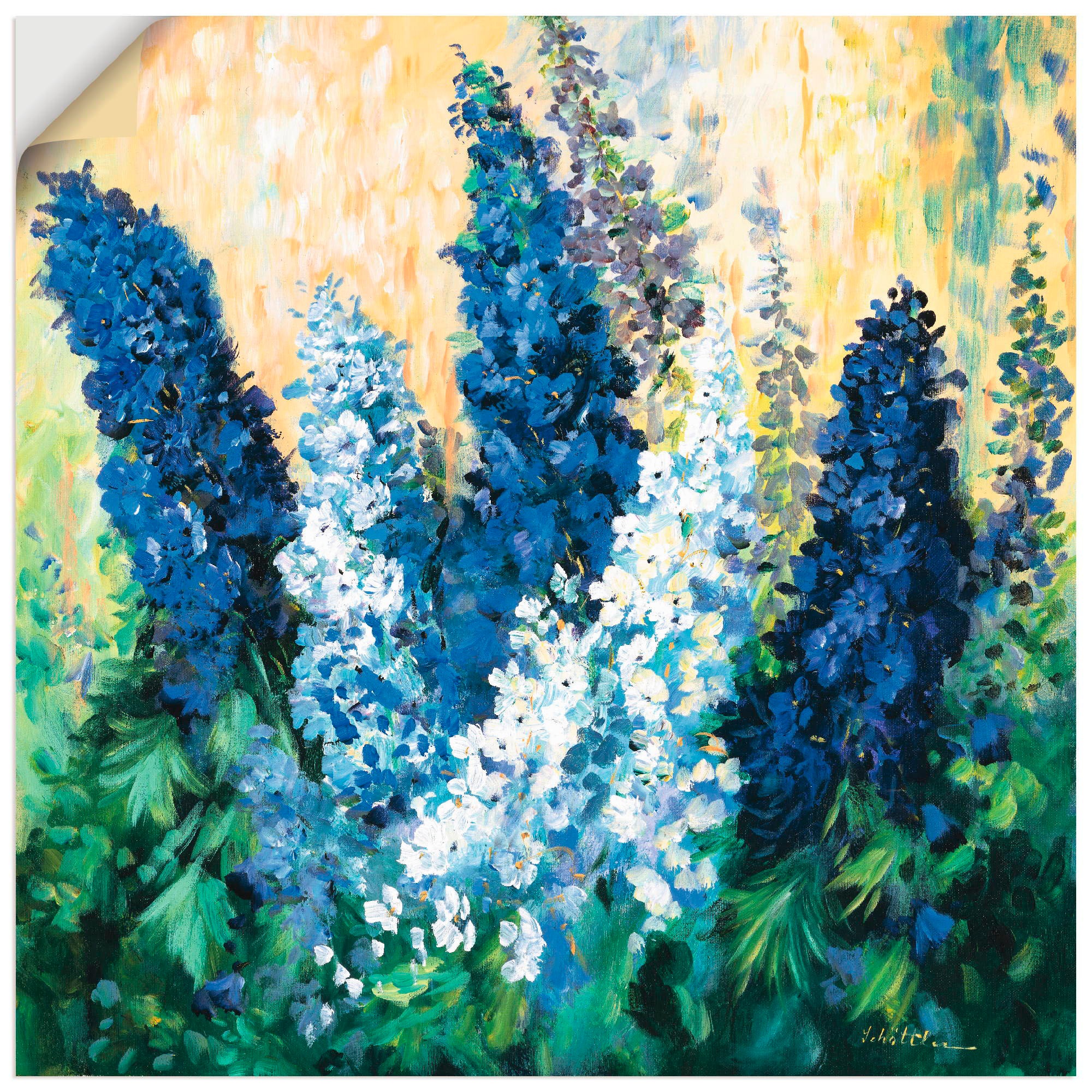 Image of Artland Wandbild »Blauer Rittersporn«, Blumen, (1 St.), in vielen Grössen & Produktarten -Leinwandbild, Poster, Wandaufkleber / Wandtattoo auch für Badezimmer geeignet bei Ackermann Versand Schweiz