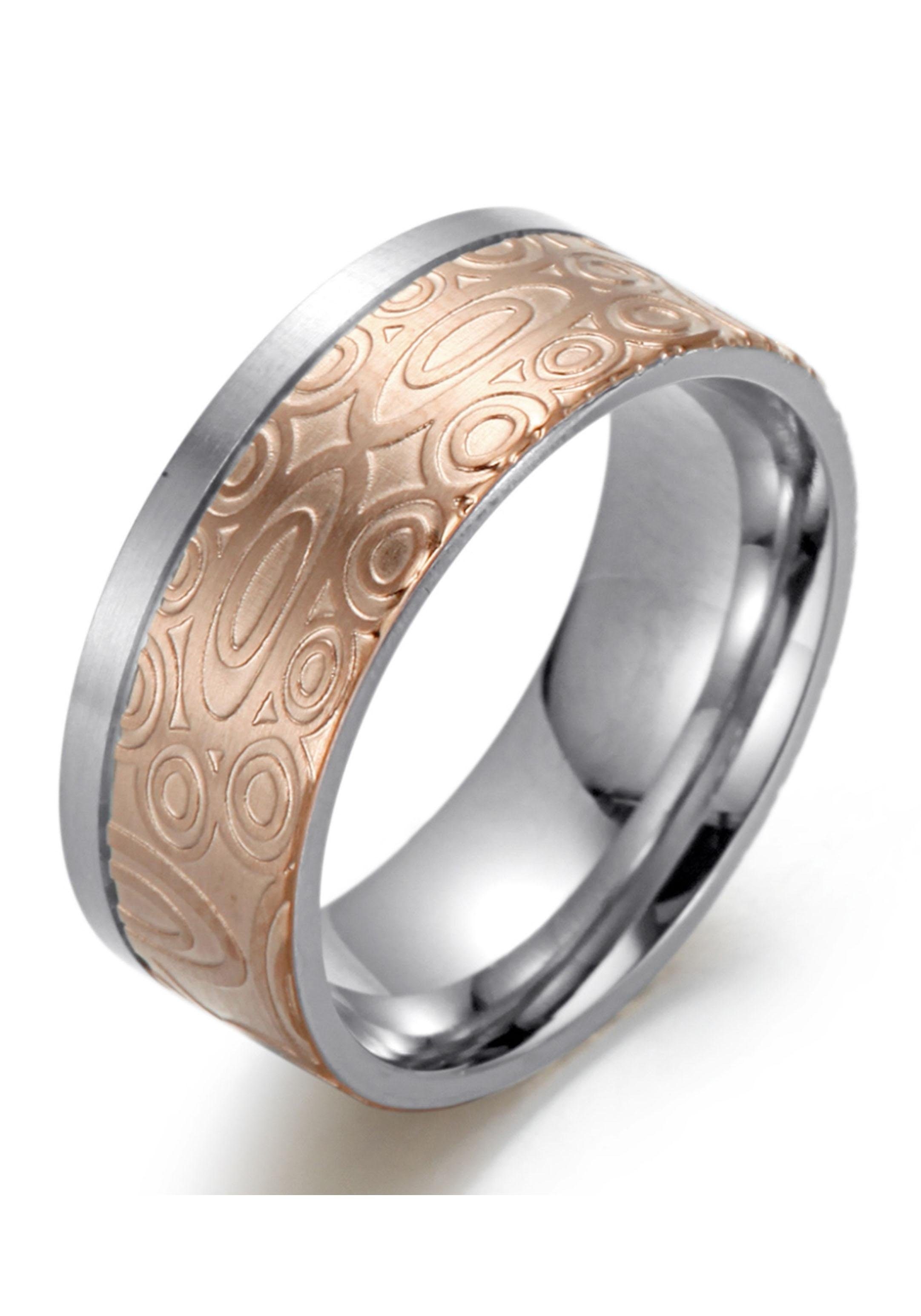 Firetti Trauring "Schmuck Geschenk "LIEBE" bicolor, ca. 6,0mm breit, ca. 8,0mm breit" wahlweise mit oder ohne Zirkonia (synth.)
