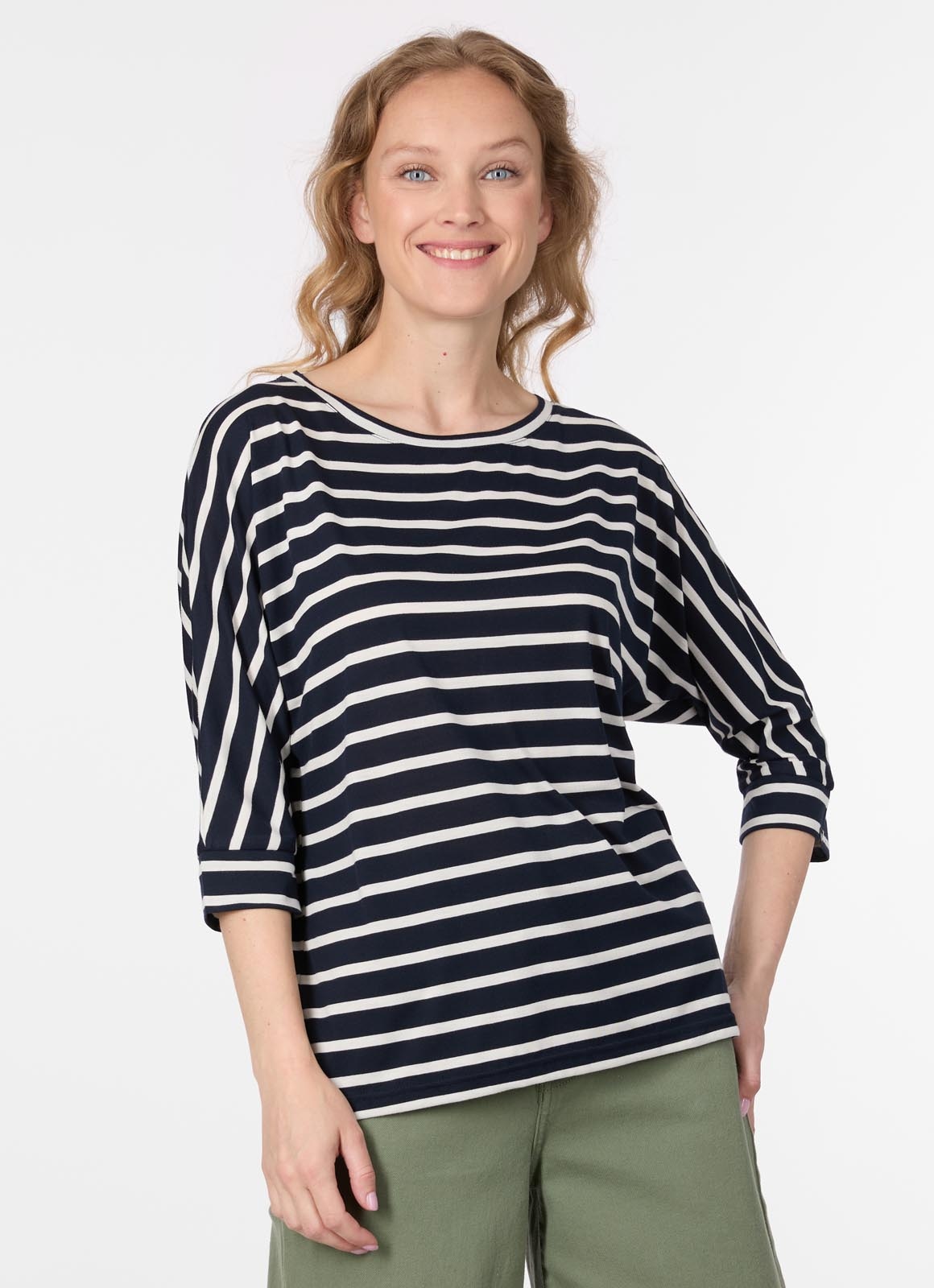 Image of Ragwear 3/4-Arm-Shirt "SHIMONA STRIPES" Viskosemischung mit gestreifter Optik