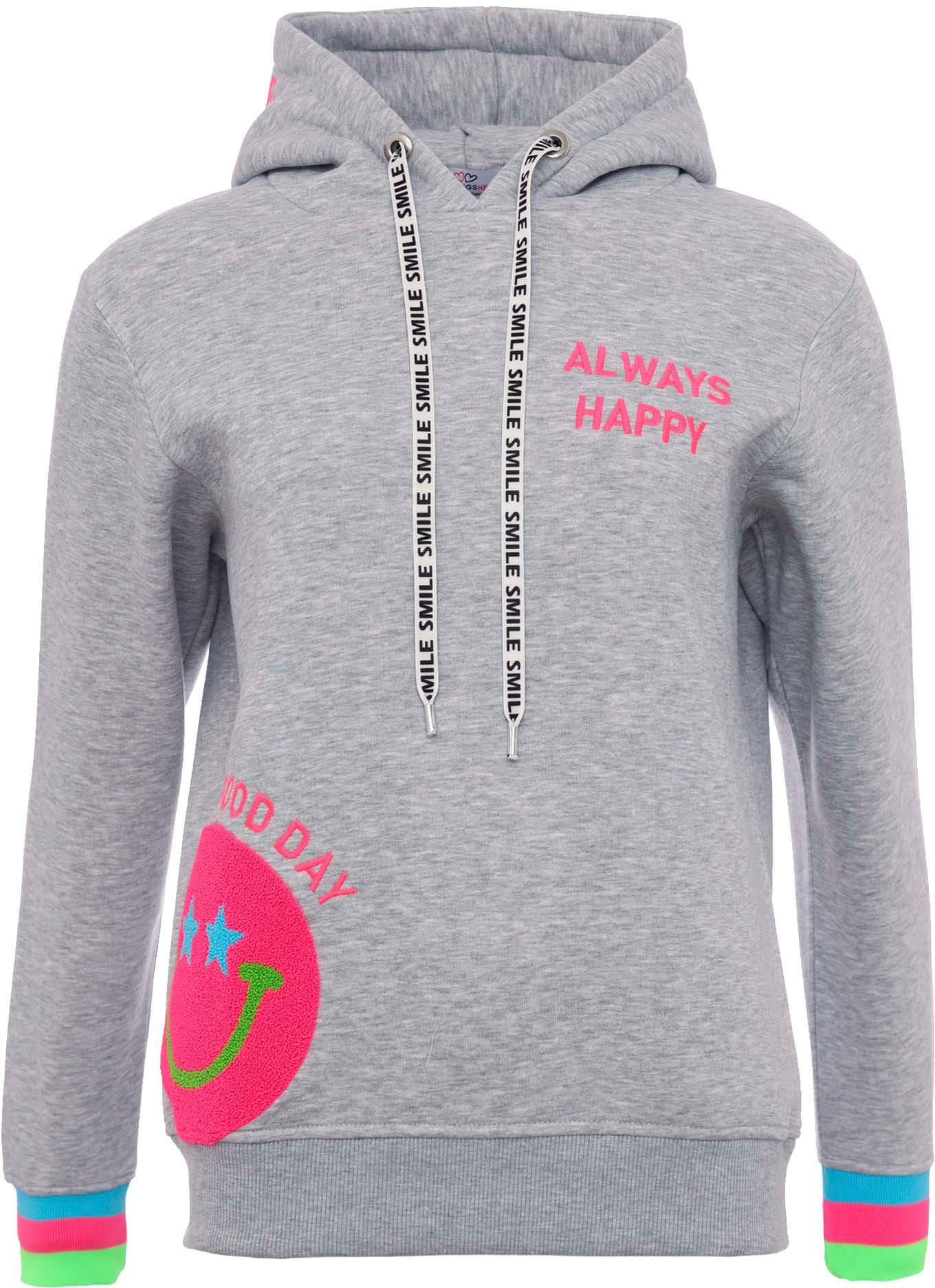 Zwillingsherz Hoodie »Always Happy«, Hoodiebänder mit Aufdruck