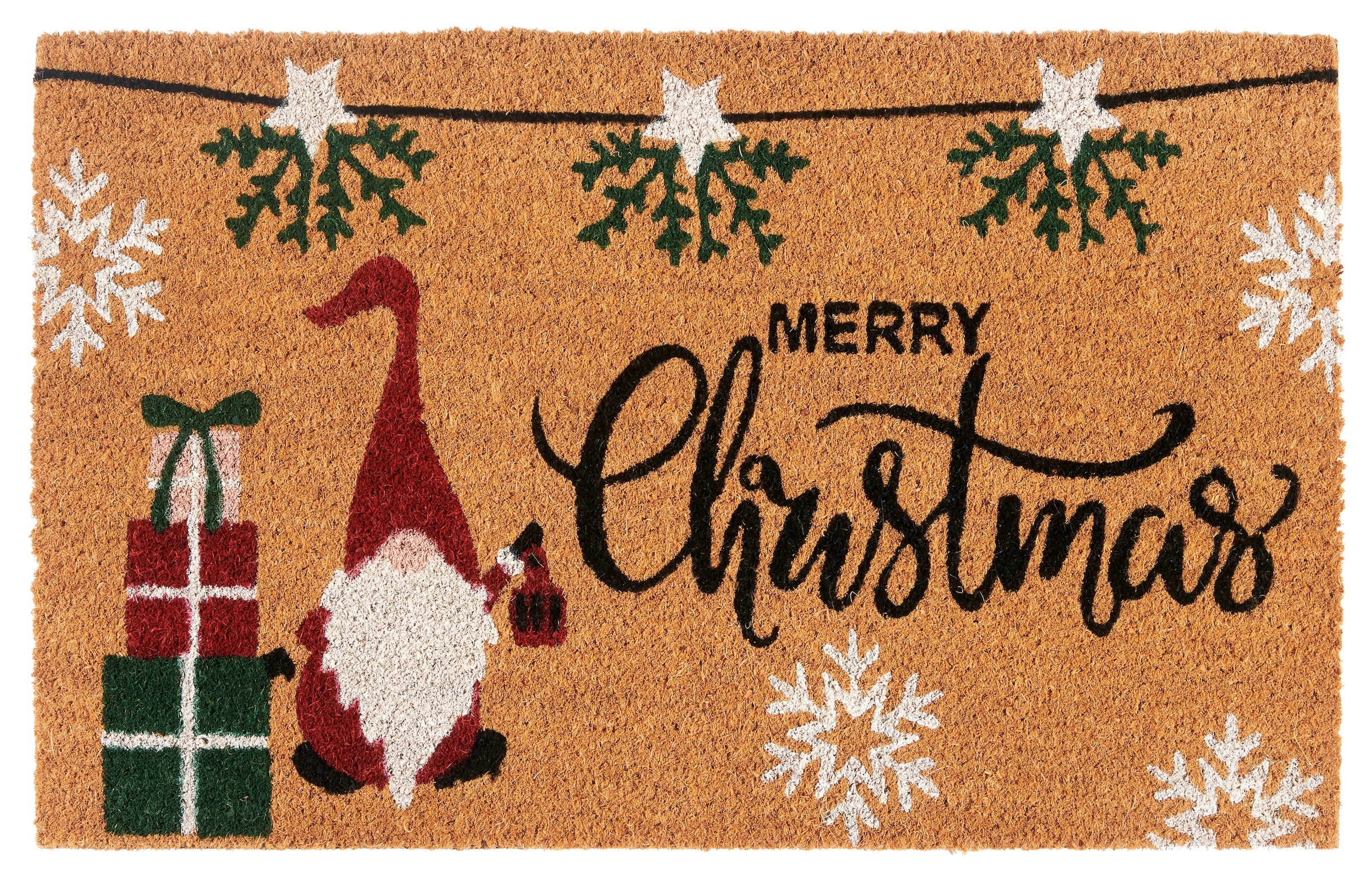 Image of HANSE Home Fussmatte "Kokos Merry Christmas Gifts, Türmatte" rechteckig 15 mm Höhe Schmutzfangmatte, Rutschfest, Outdoor, Weihnachten, Kokosmatte, Flur