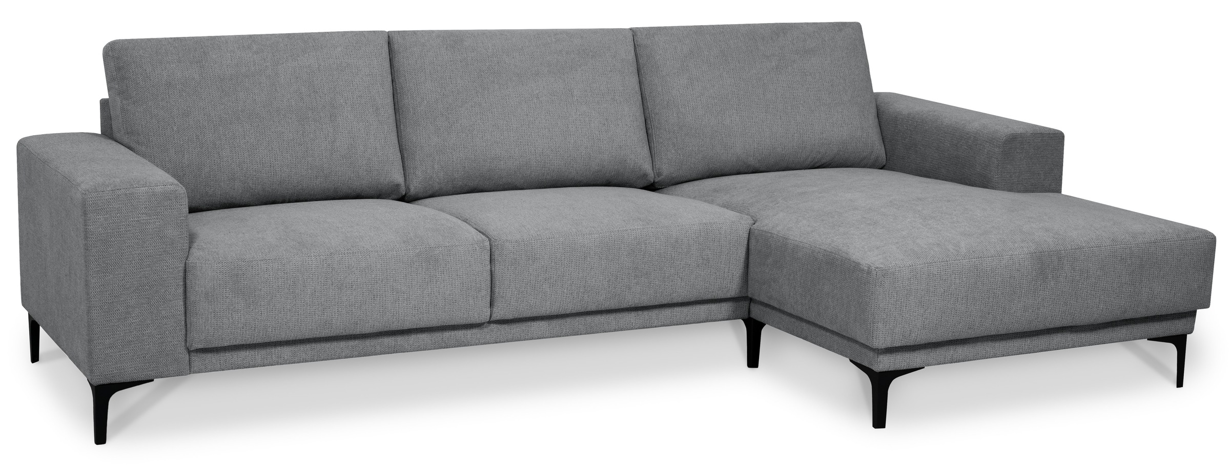 Places of Style Ecksofa »Xander, L-Form,«, Breite 280 cm, Soft-Touch Chenille, schwarze Metallfüssen