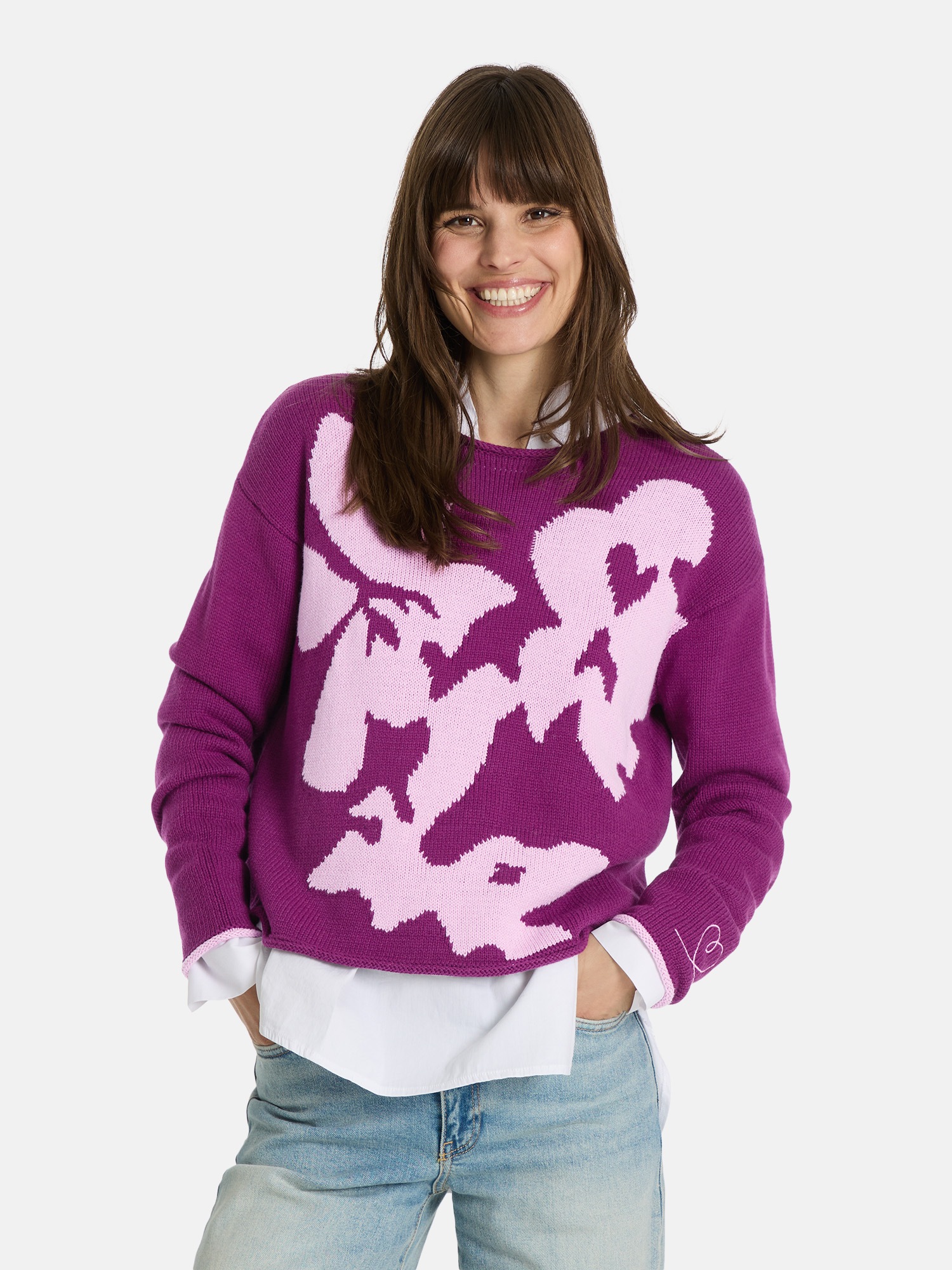 Image of Lieblingsstück Strickpullover "SaraiL" mit Blumenmuster
