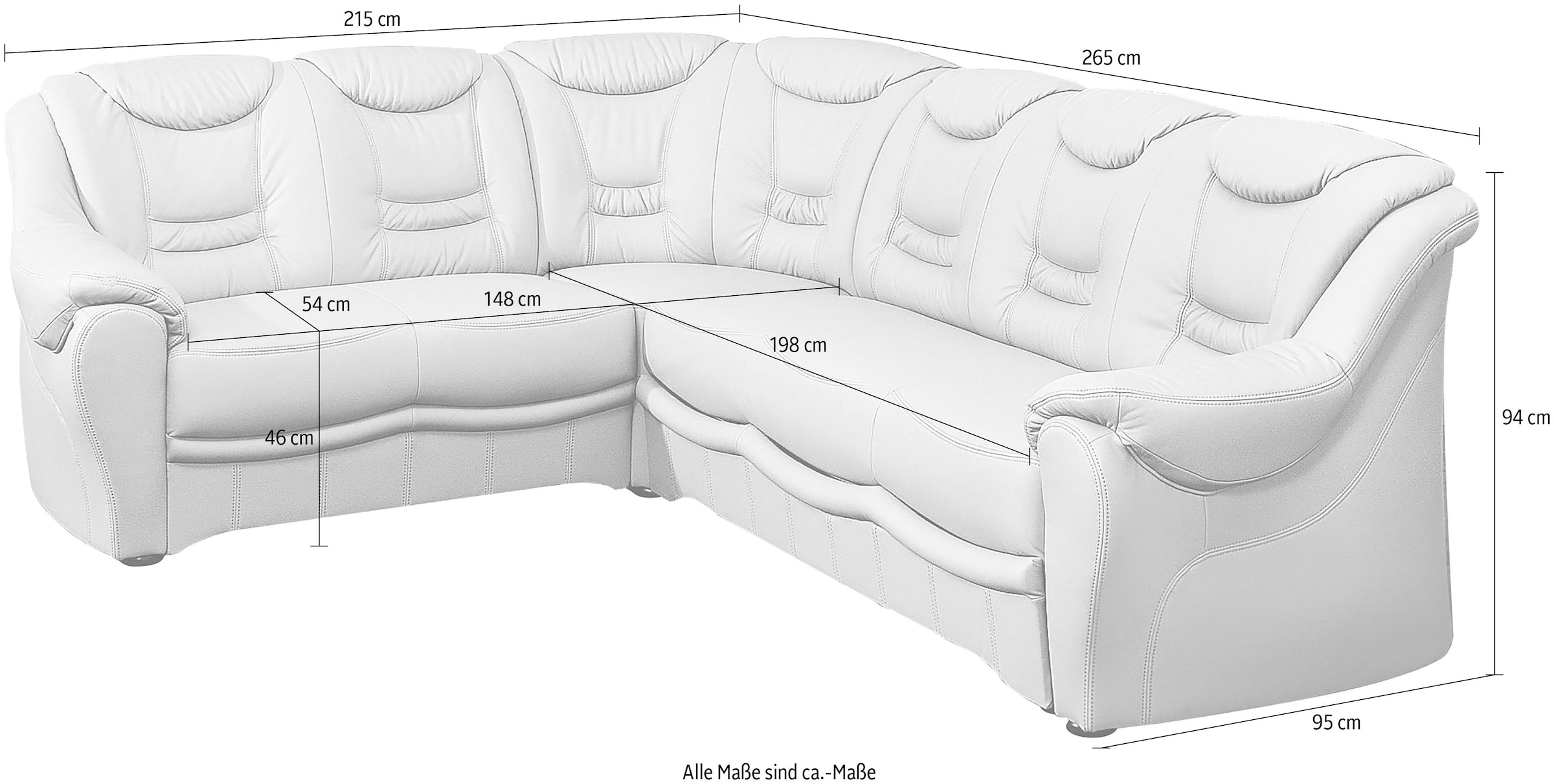 sit&more Canapé d'angle »Bansin L-Form« wahlweise mit Bettfunktion