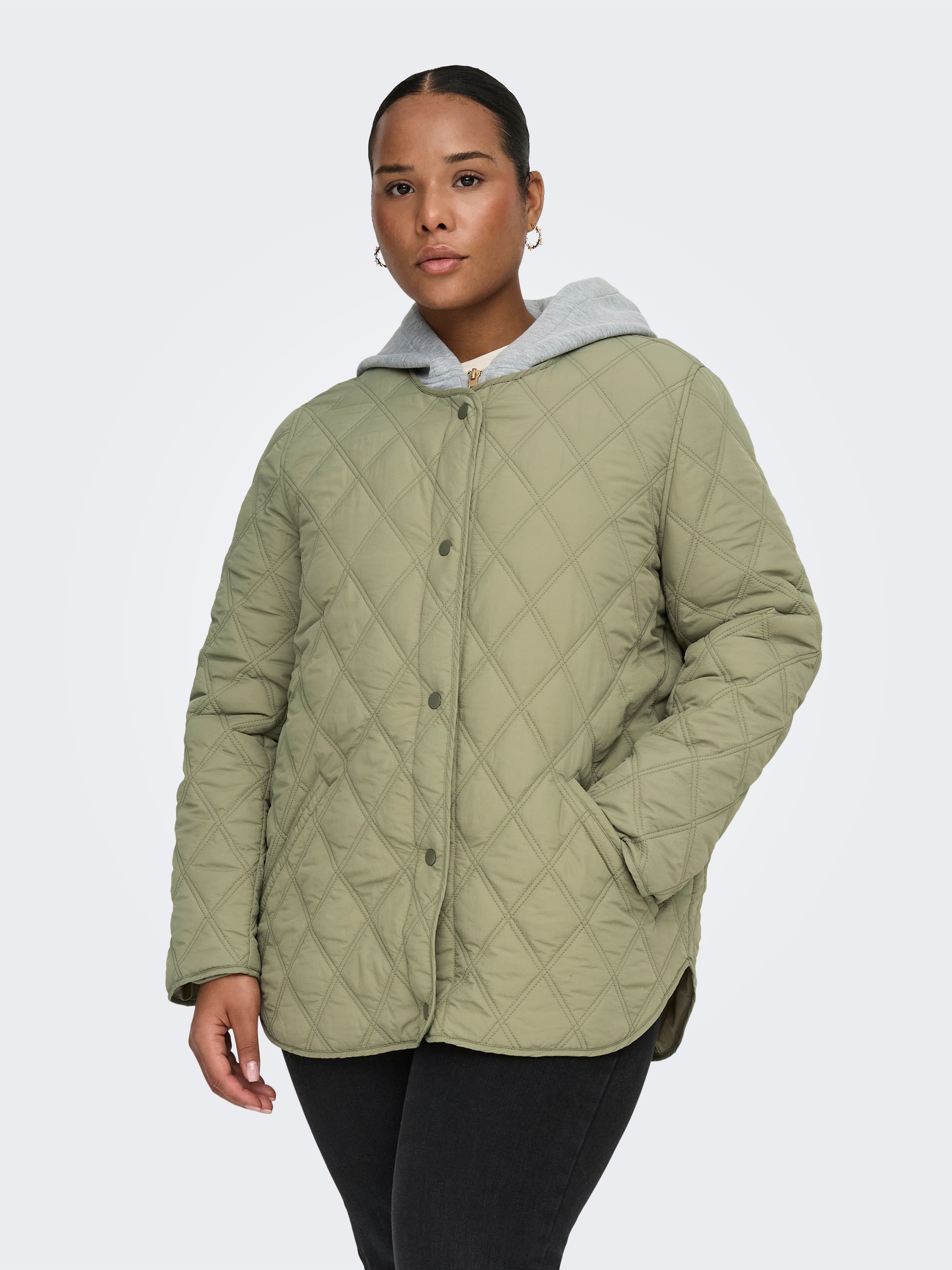 Image of ONLY CARMAKOMA Steppjacke "CARRISSO LIFE HOOD QUILT JACKET OTW" mit Kapuze