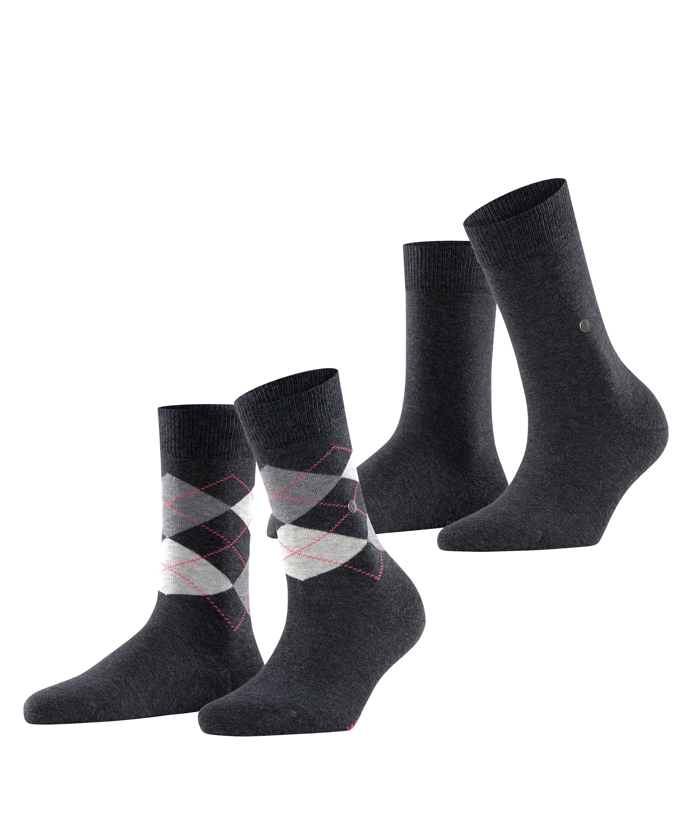 Burlington Chaussettes »Everyday Mix« 2 paires,  taille unique 36-41, uni et motif argyle