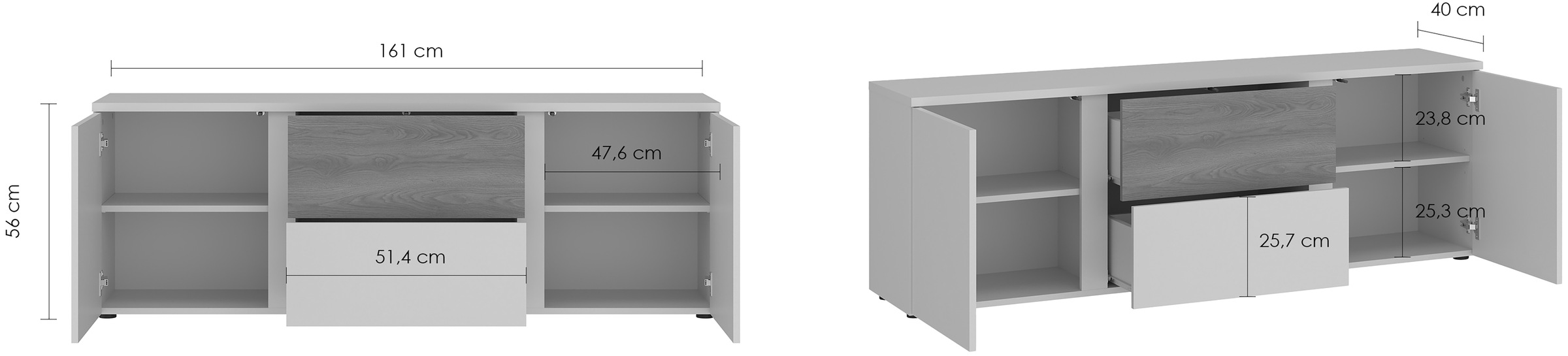 INOSIGN Lowboard »HAMM«, Breite ca. 161 cm