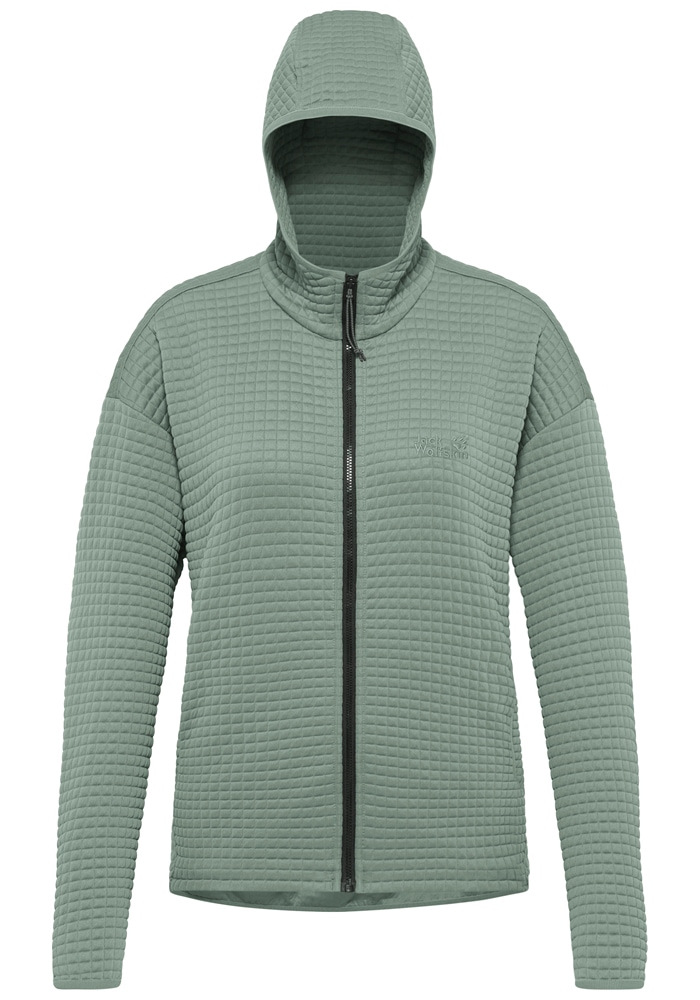 Jack Wolfskin Veste polaire »MOGARI HOODED FZ W« mit Kapuze atmungsaktiv, leicht, Übergangsjacke, Waffel-Optik